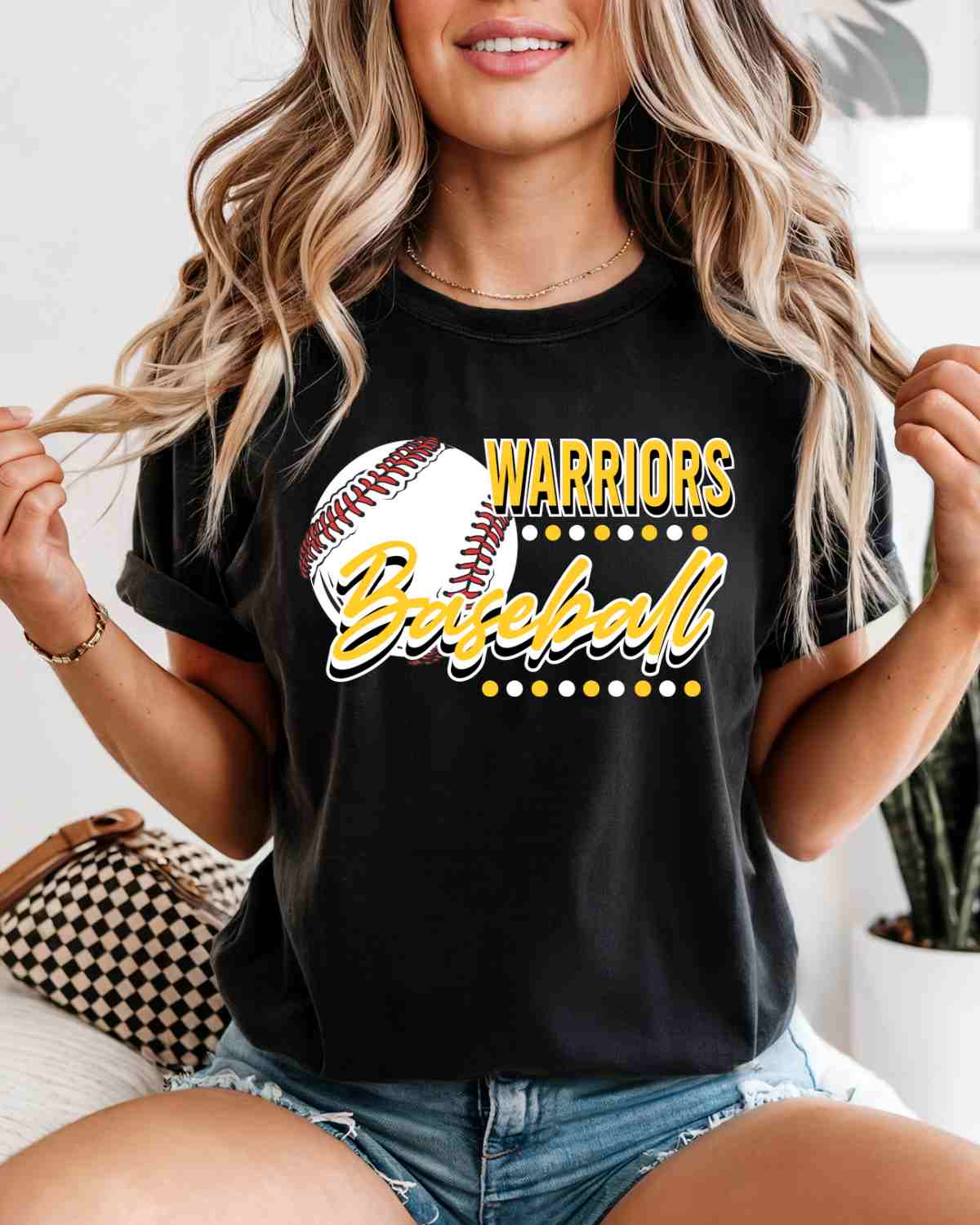 Warriors Baseball Dots DTF Transfer - Rustic Grace Heat Transfer Company