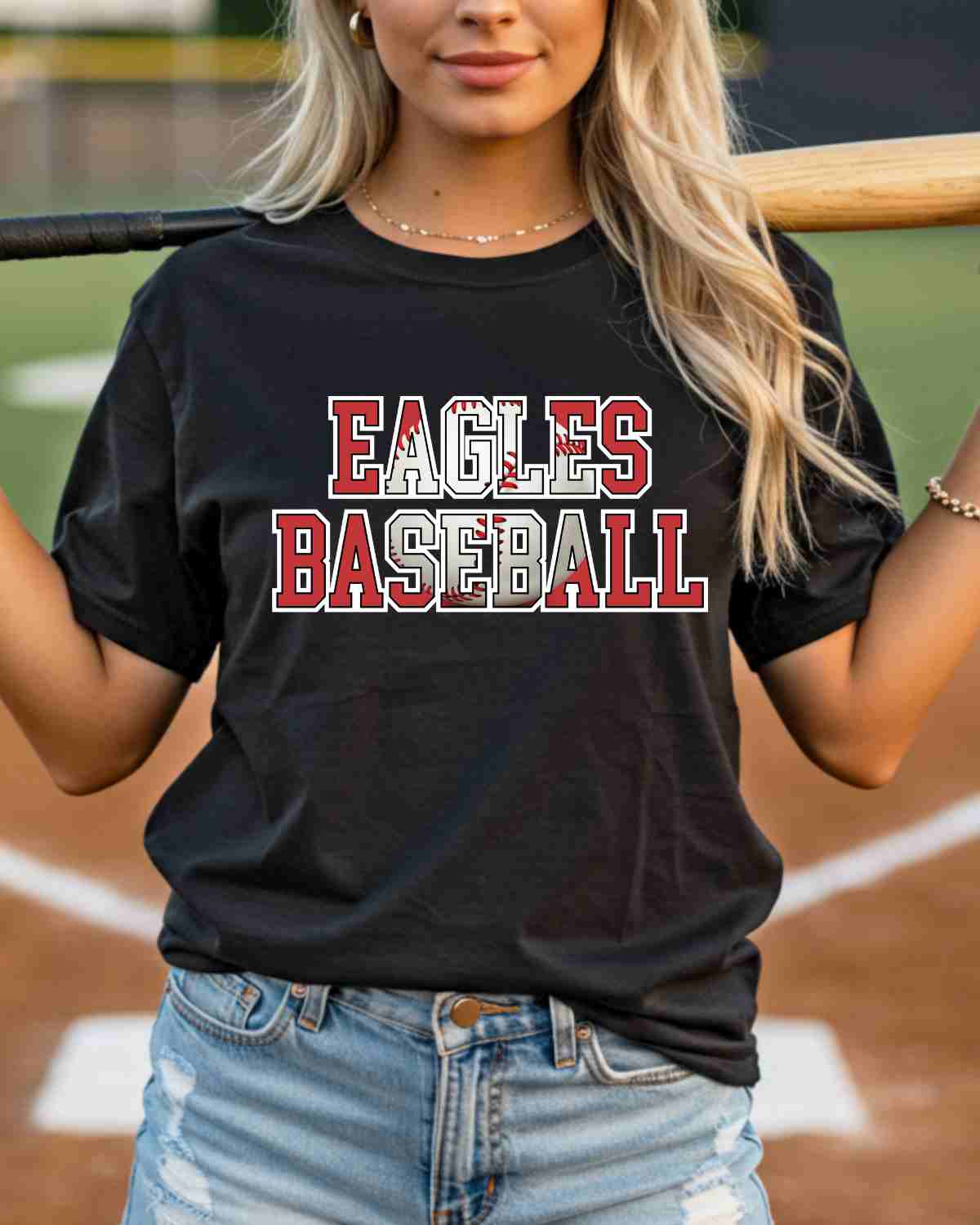 Eagles Baseball Words DTF Transfer - Rustic Grace Heat Transfer Company