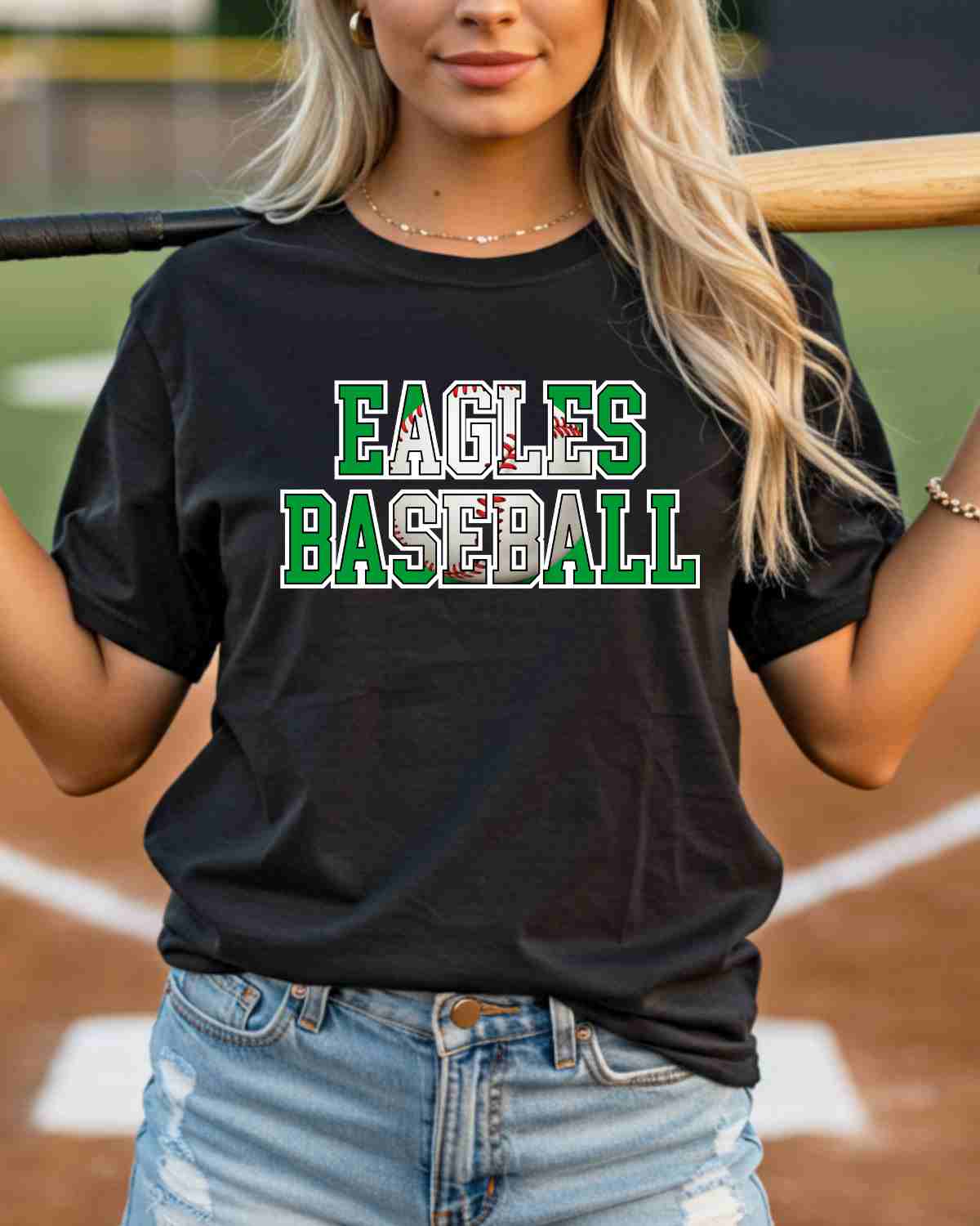 Eagles Baseball Words DTF Transfer - Rustic Grace Heat Transfer Company