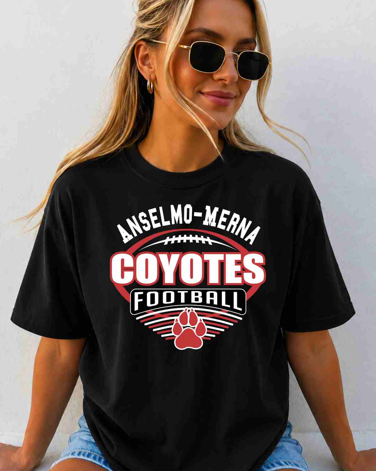 Anselmo-Merna Coyotes Football Lines DTF Transfer