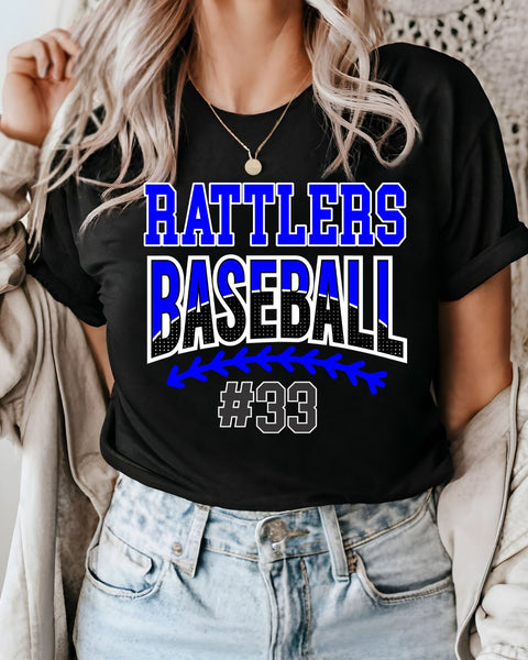Rattlers Baseball Custom Number DTF Transfer