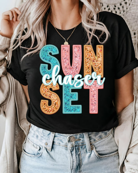 Sunset Chaser Faux Sequin DTF Transfer