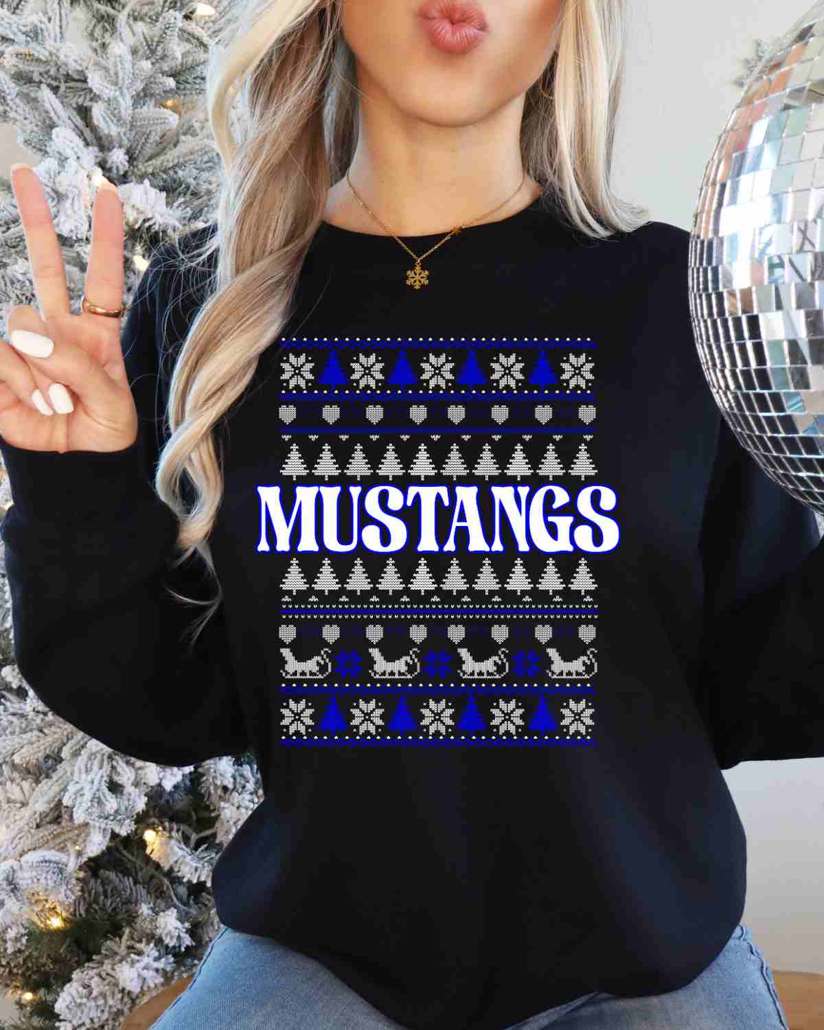 Mustangs Christmas Sweater DTF Transfer