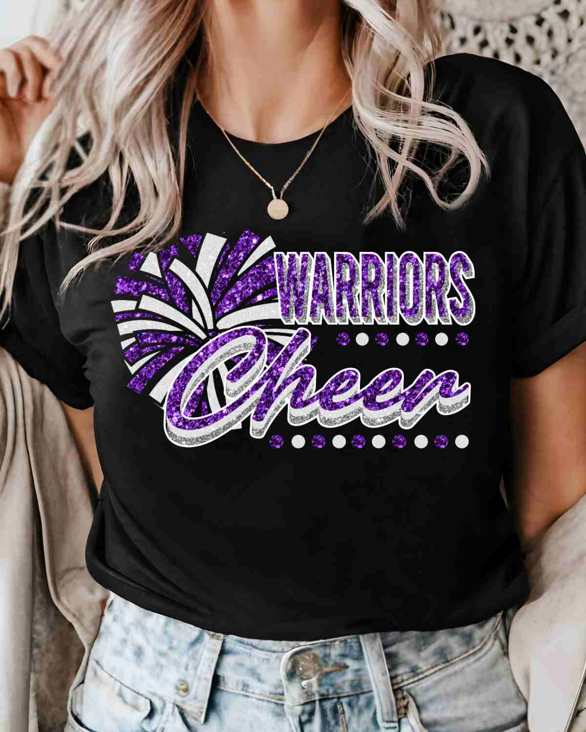 Warriors Cheer Pom with Dots DTF Transfer