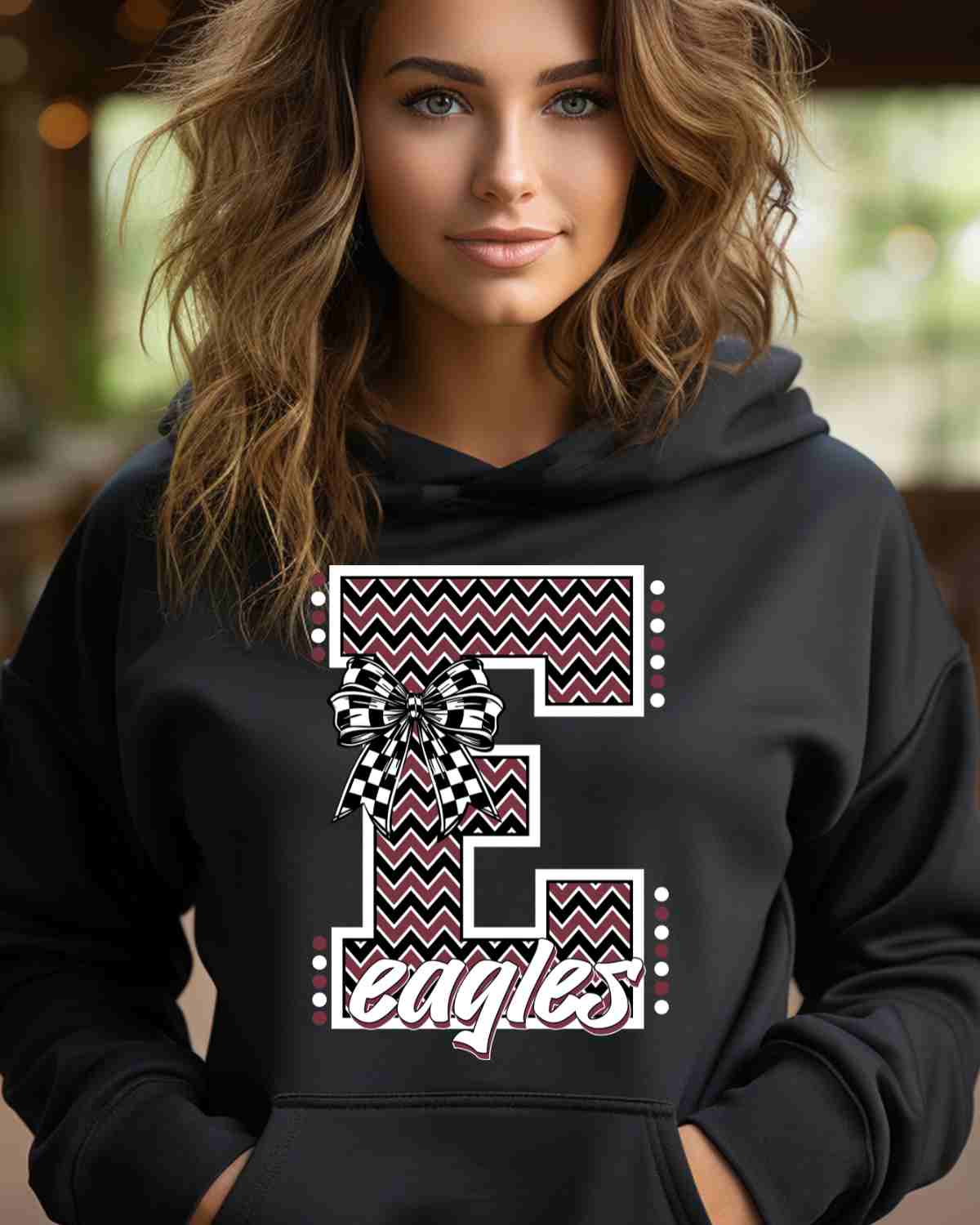 Eagles Chevron Letter Bow DTF Transfer