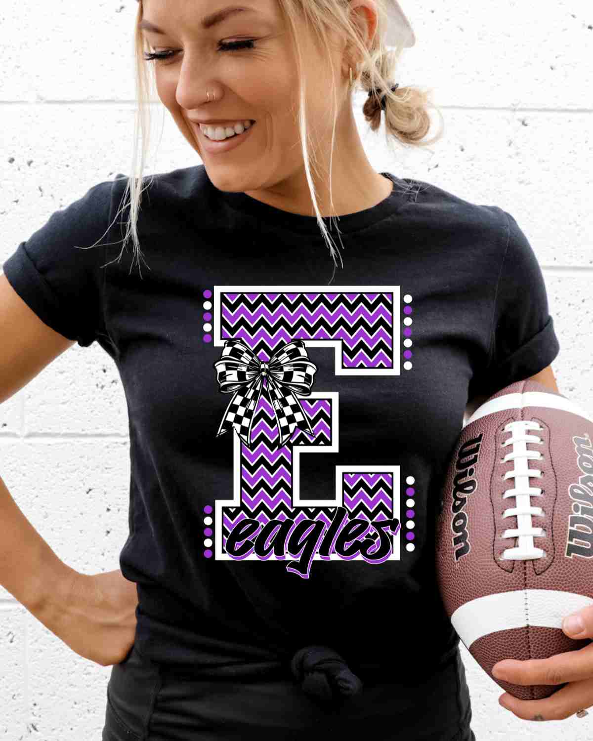 Eagles Chevron Letter Bow DTF Transfer