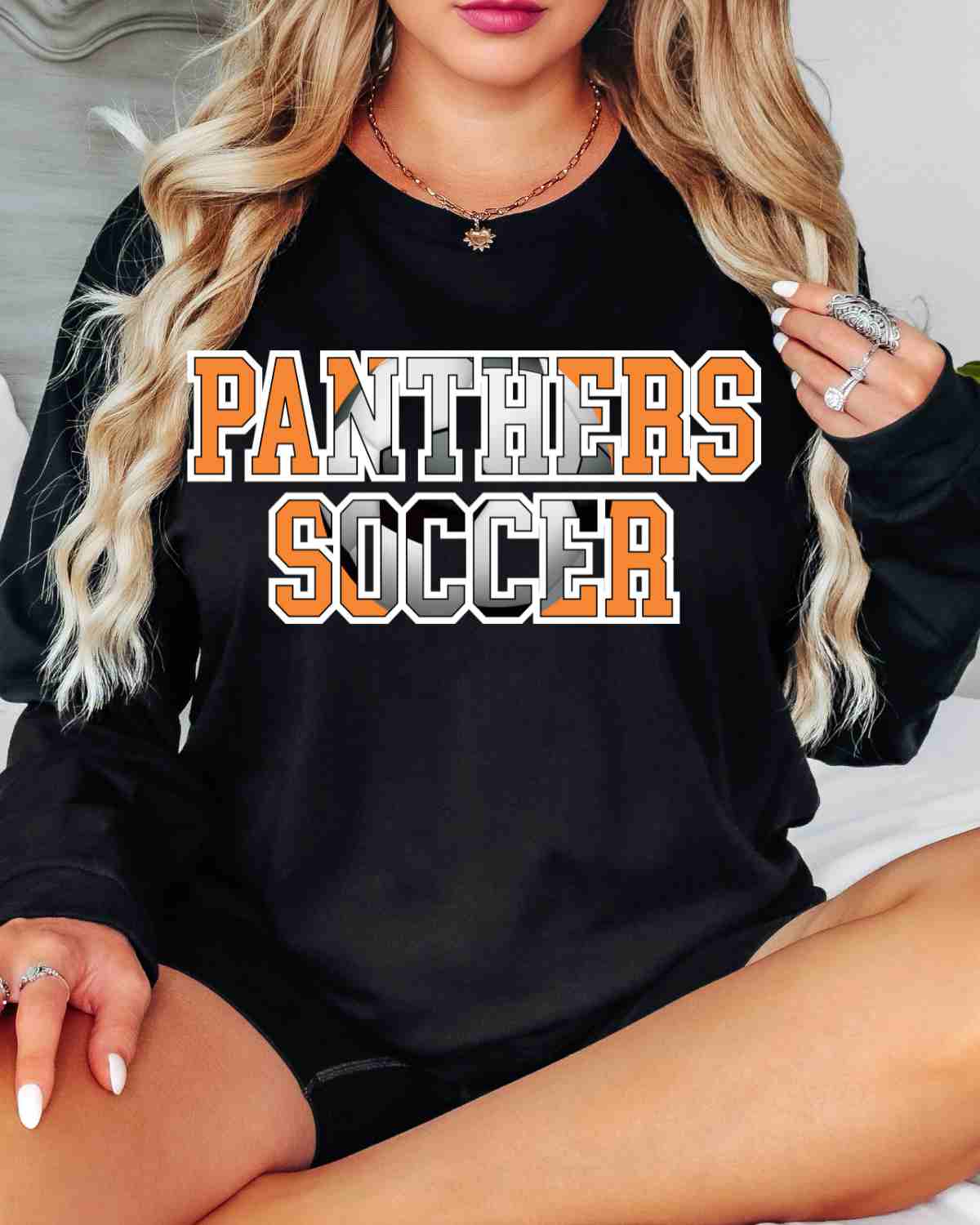 Panthers Soccer Ball Words DTF Transfer