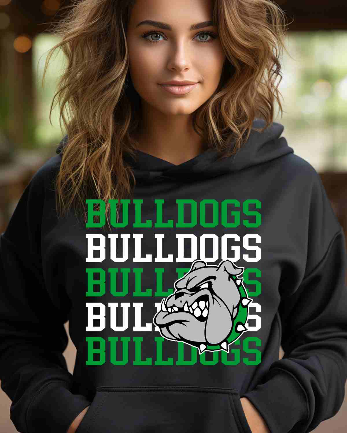 Bulldogs Repeating Logo DTF Transfer - Rustic Grace Heat Transfer Company