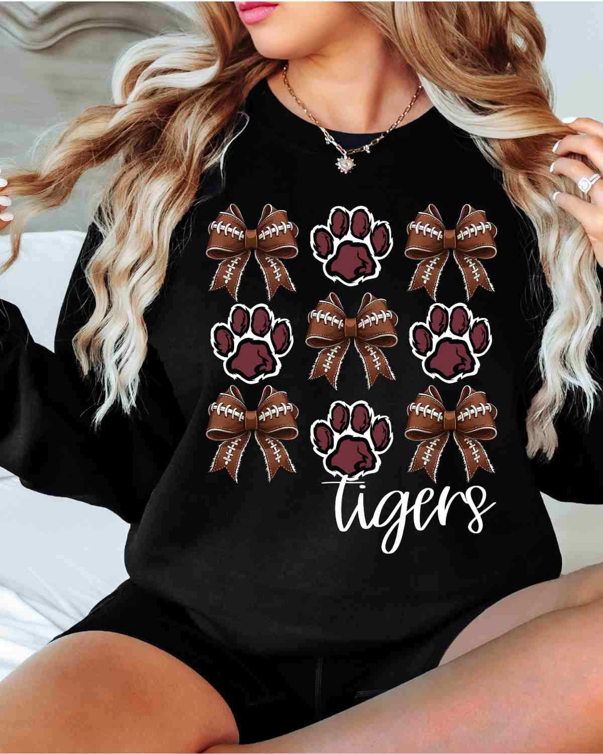 Tigers Football Coquette Bows DTF Transfer