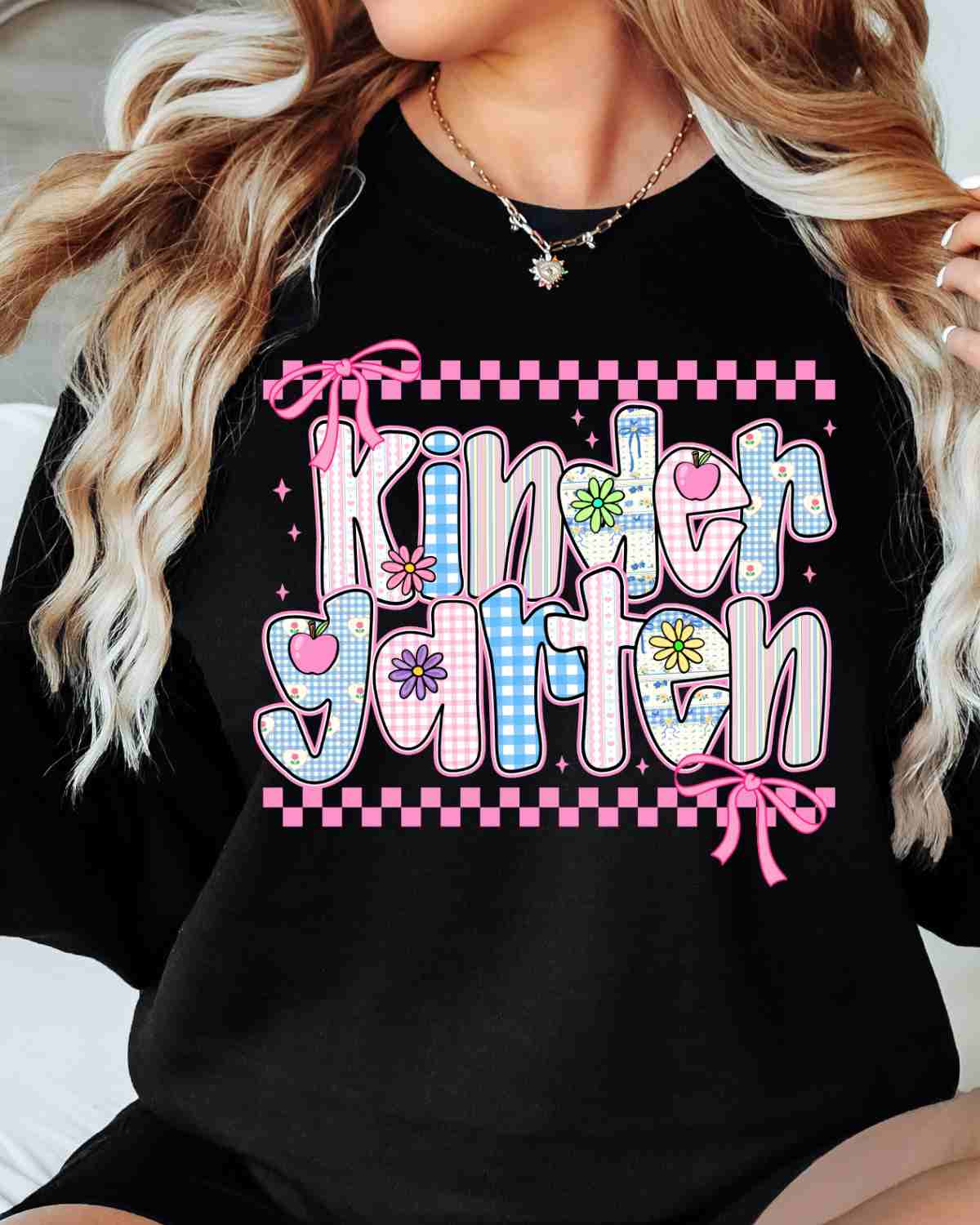 Grade Pink Checkered Coquette Bows DTF Transfer