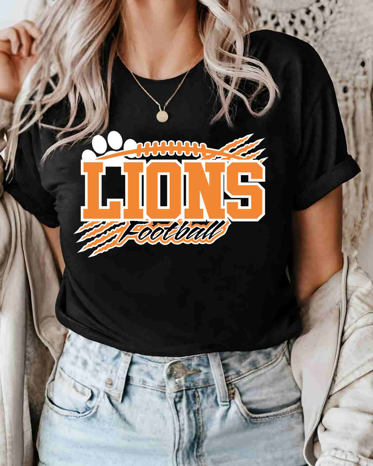 Lions Football Claw Mark DTF Transfer