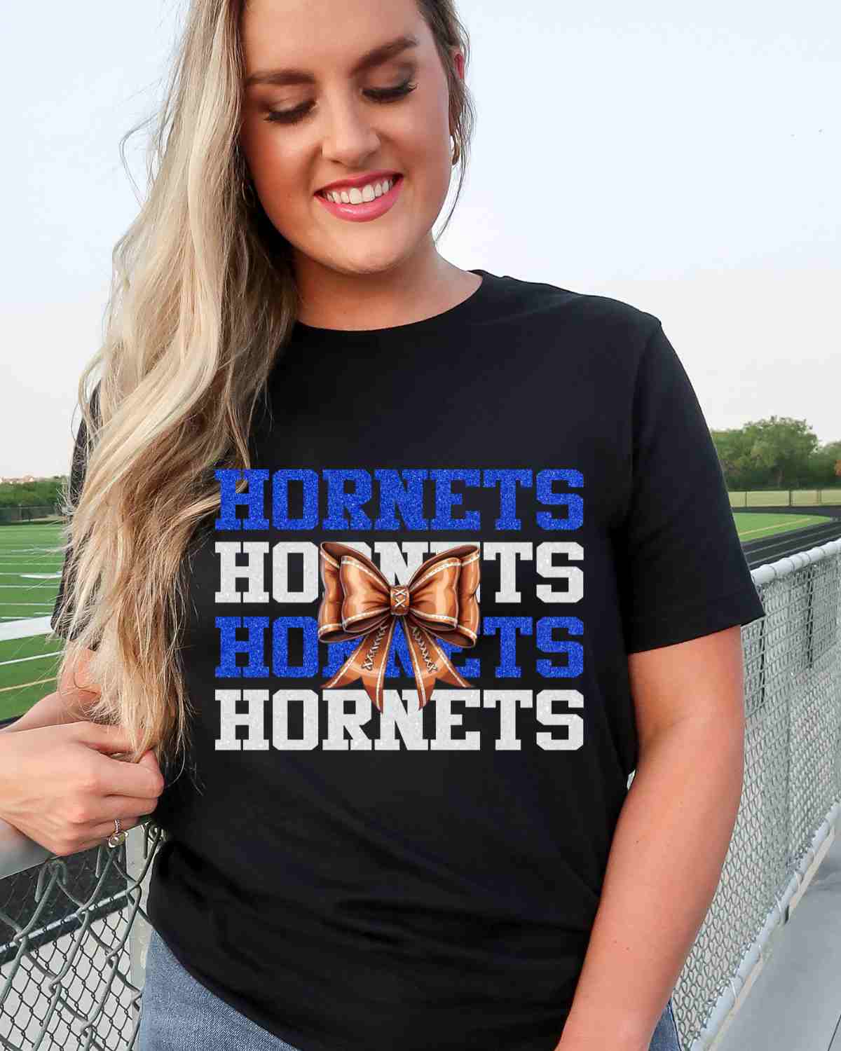 Hornets Football Repeat Bow DTF Transfer