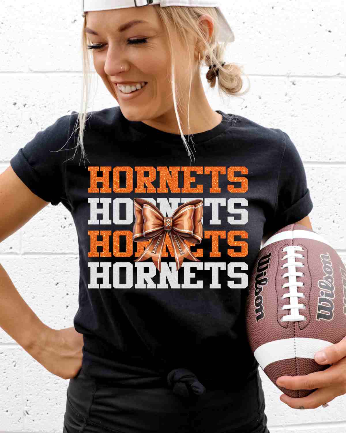Hornets Football Repeat Bow DTF Transfer