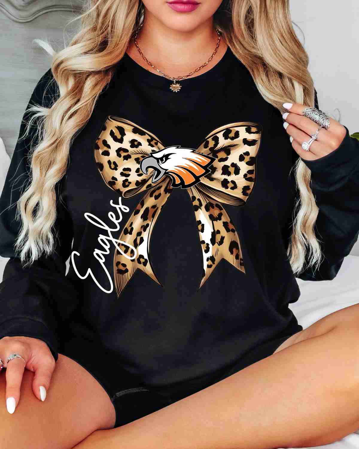 Eagles Leopard Bow DTF Transfer