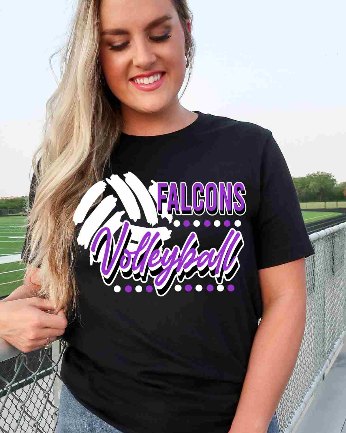 Falcons Volleyball with Dots DTF Transfer