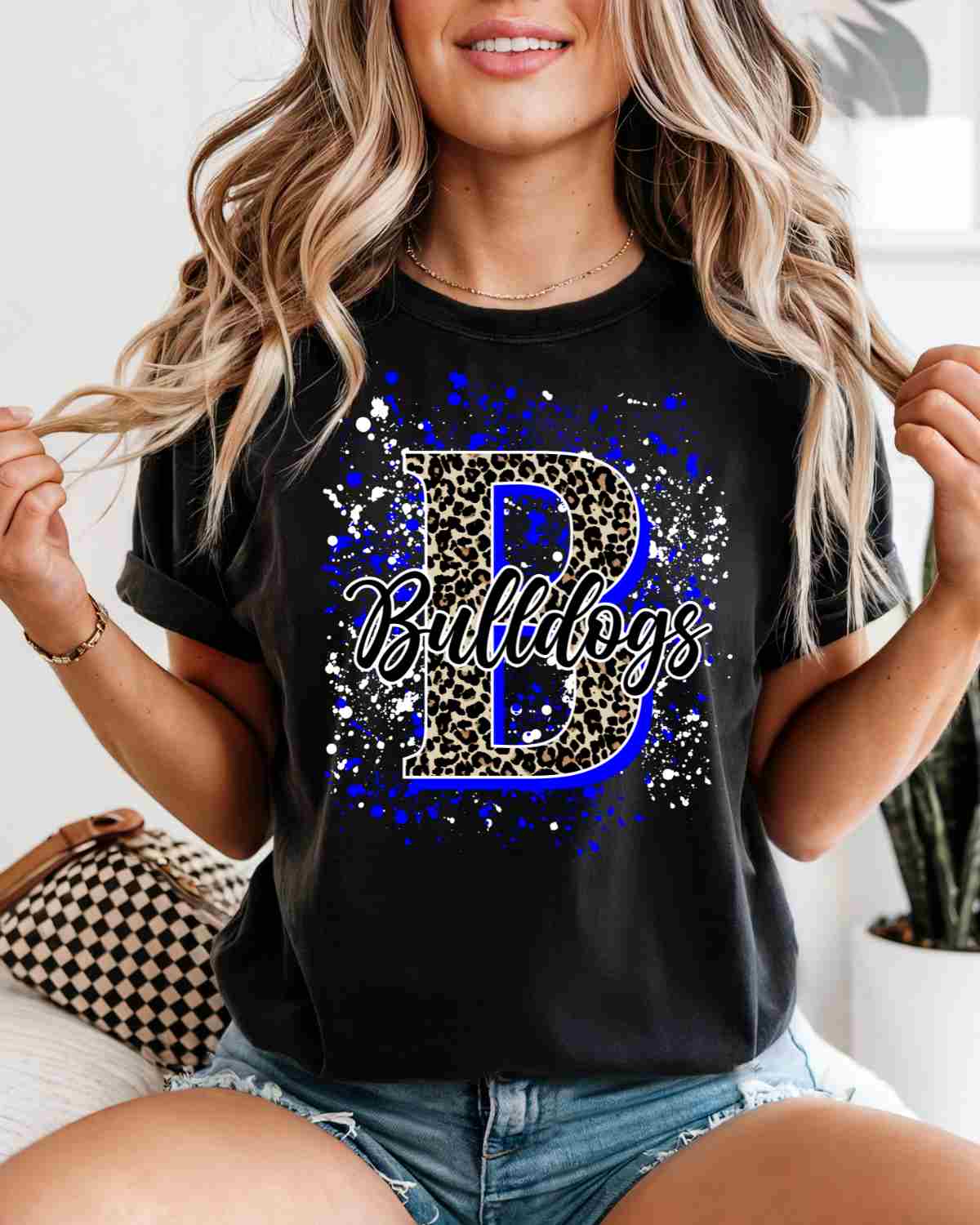 Bulldogs Letter Splatter DTF Transfer
