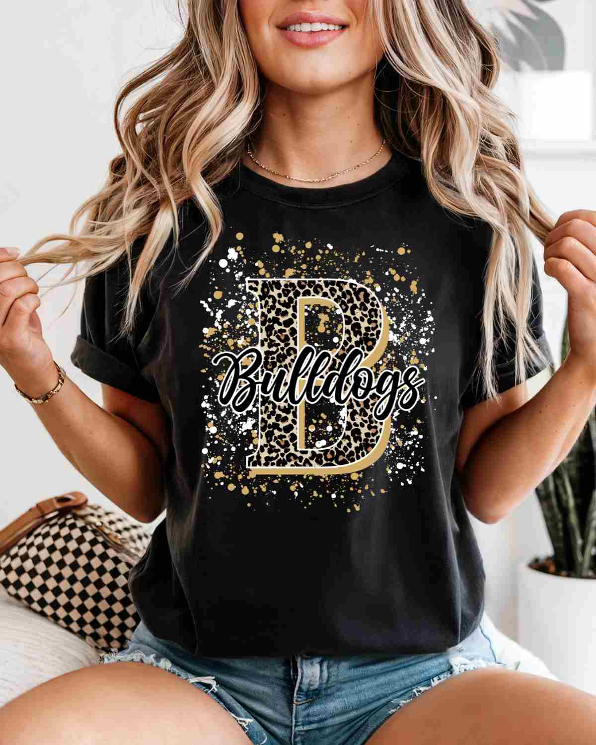 Bulldogs Letter Splatter DTF Transfer