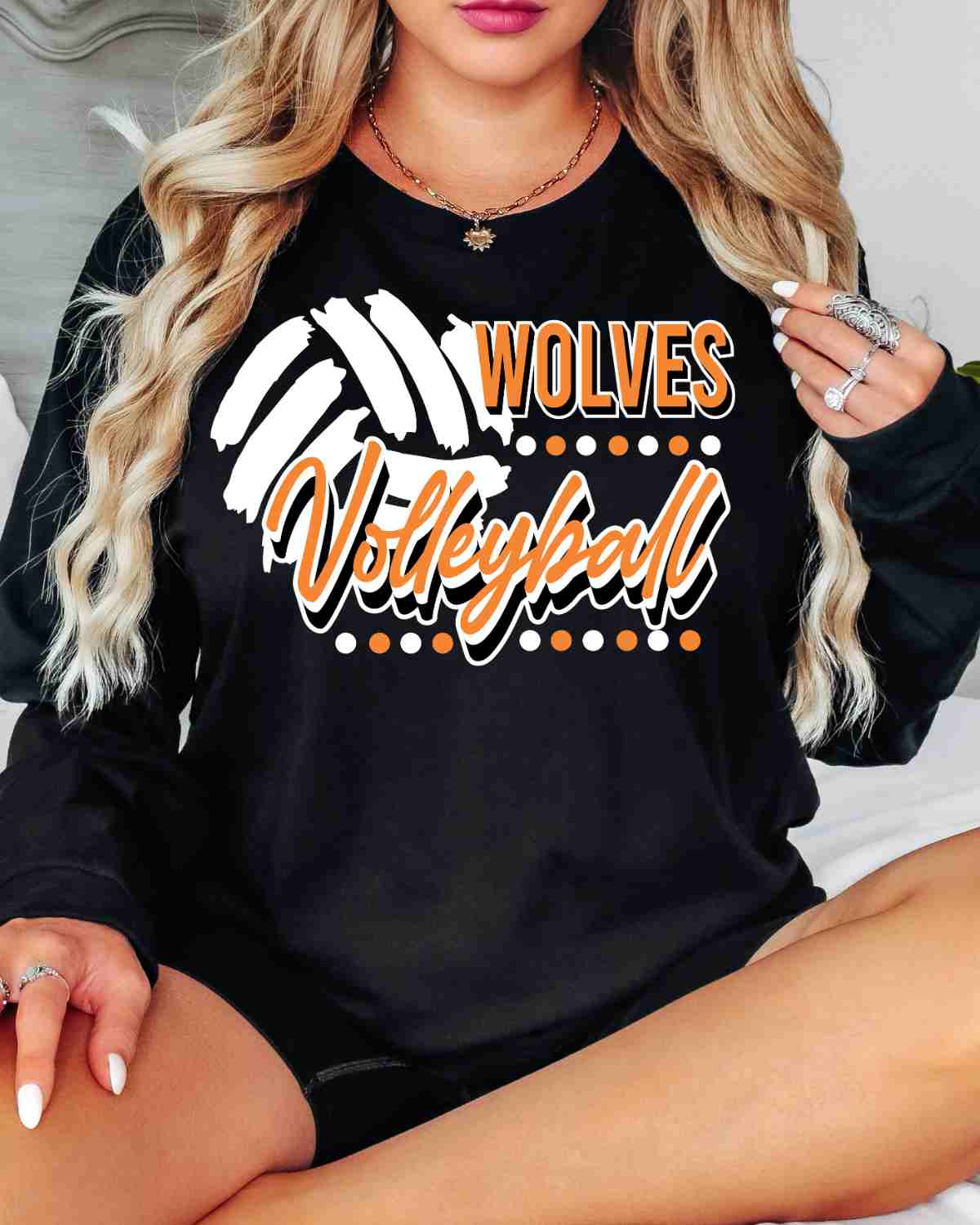 Wolves Volleyball with Dots DTF Transfer
