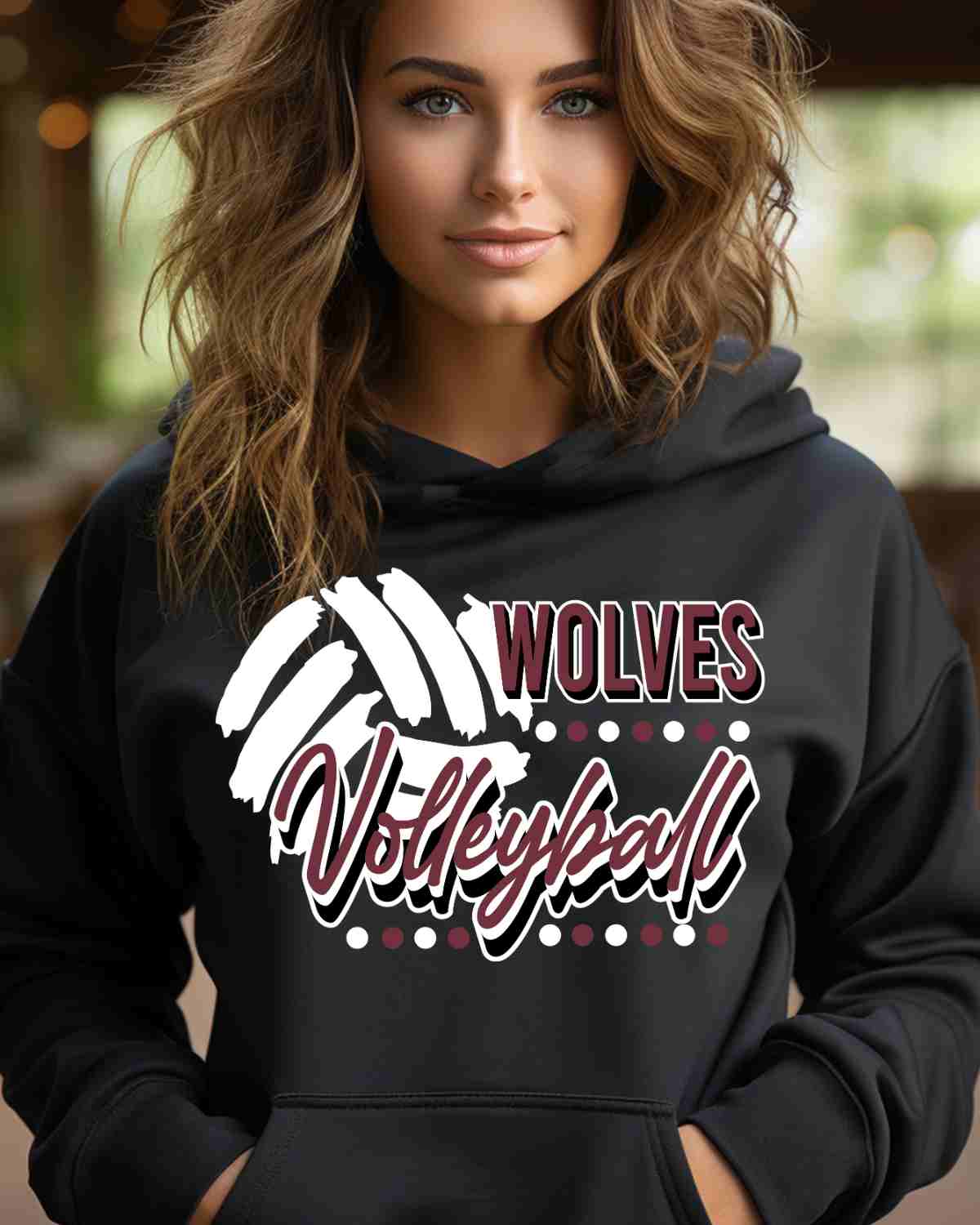 Wolves Volleyball with Dots DTF Transfer