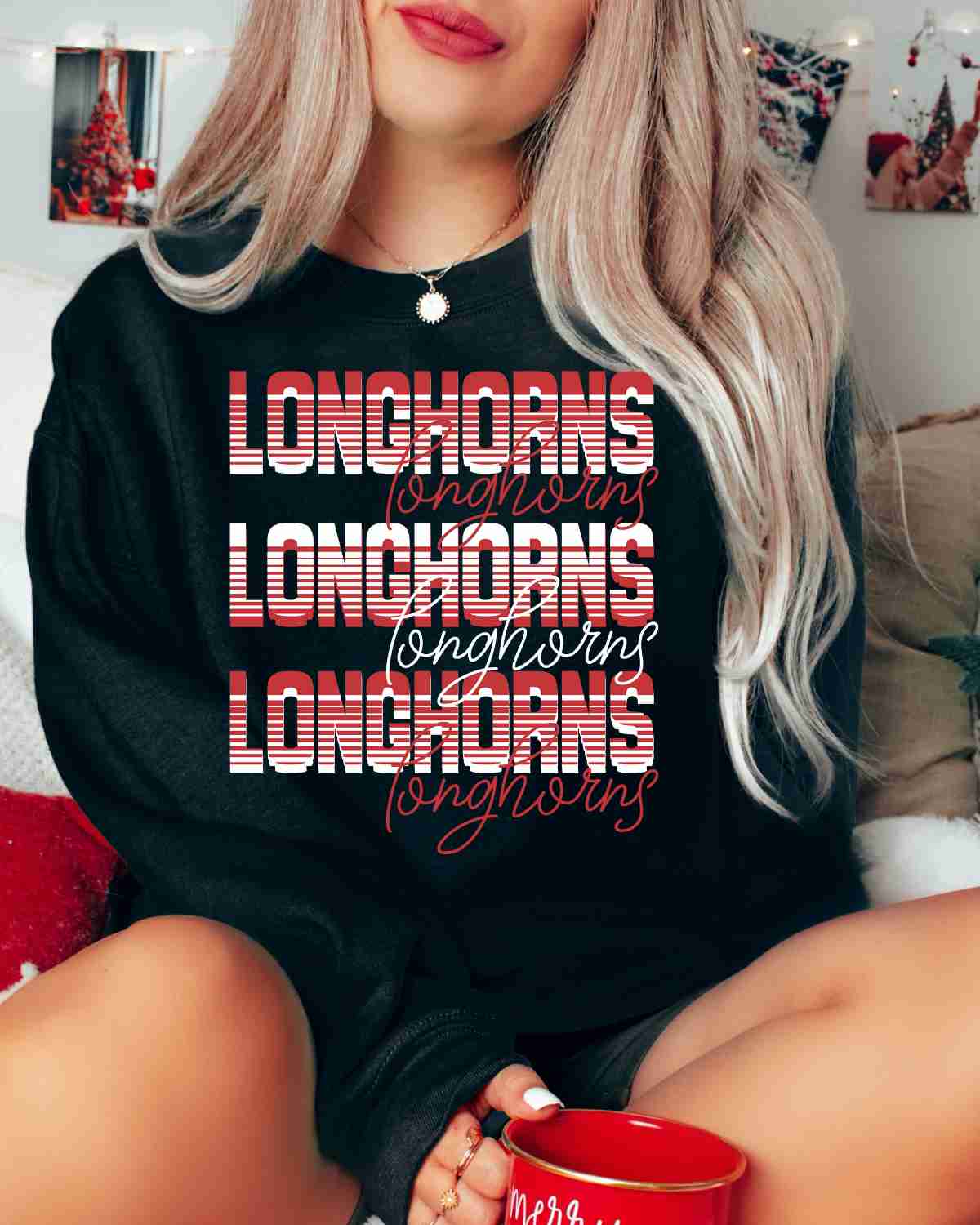 Longhorns Sliced Lettering DTF Transfer