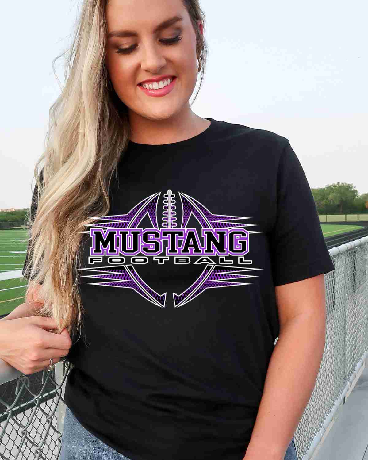 Mustang Football Halftone DTF Transfer