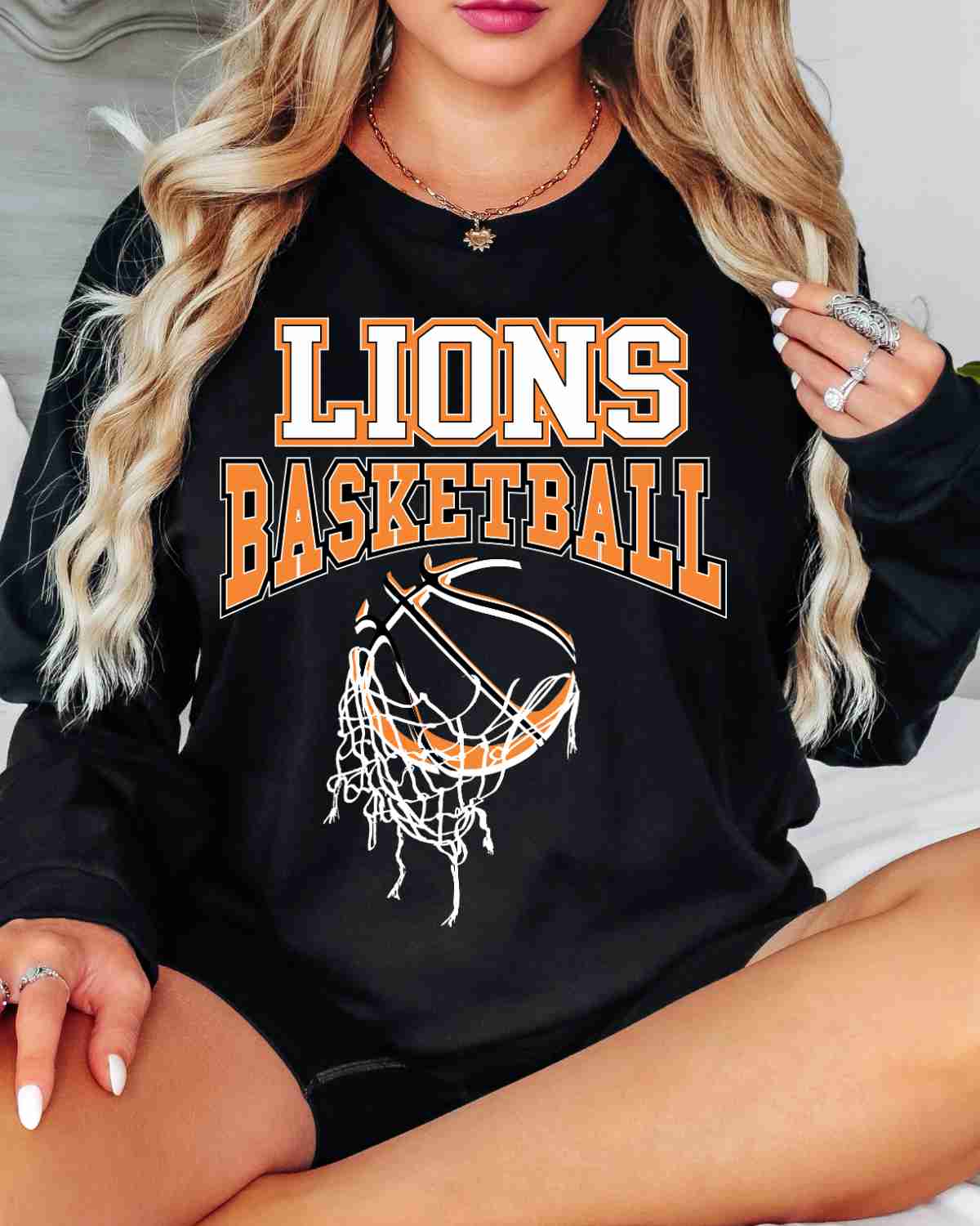 Lions Basketball Hanging Net DTF Transfer