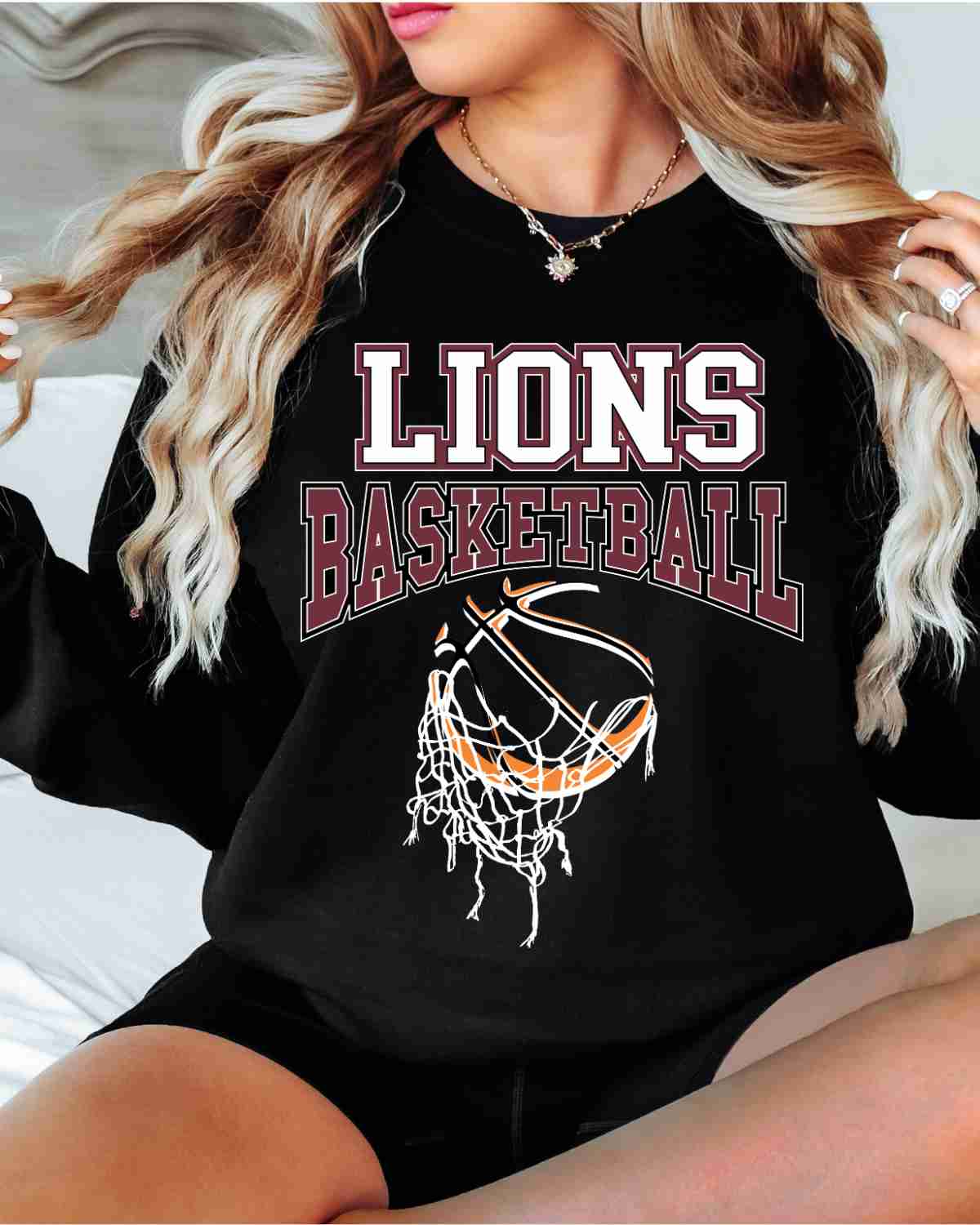 Lions Basketball Hanging Net DTF Transfer