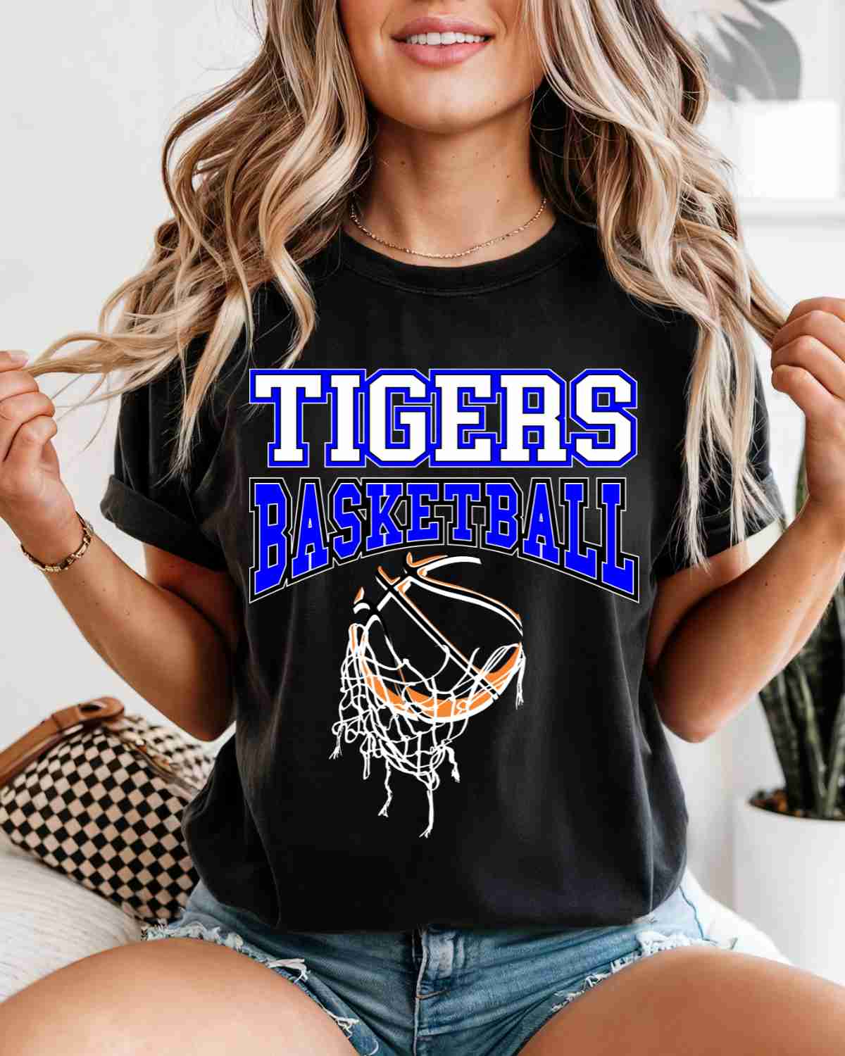 Tigers Basketball Hanging Net DTF Transfer