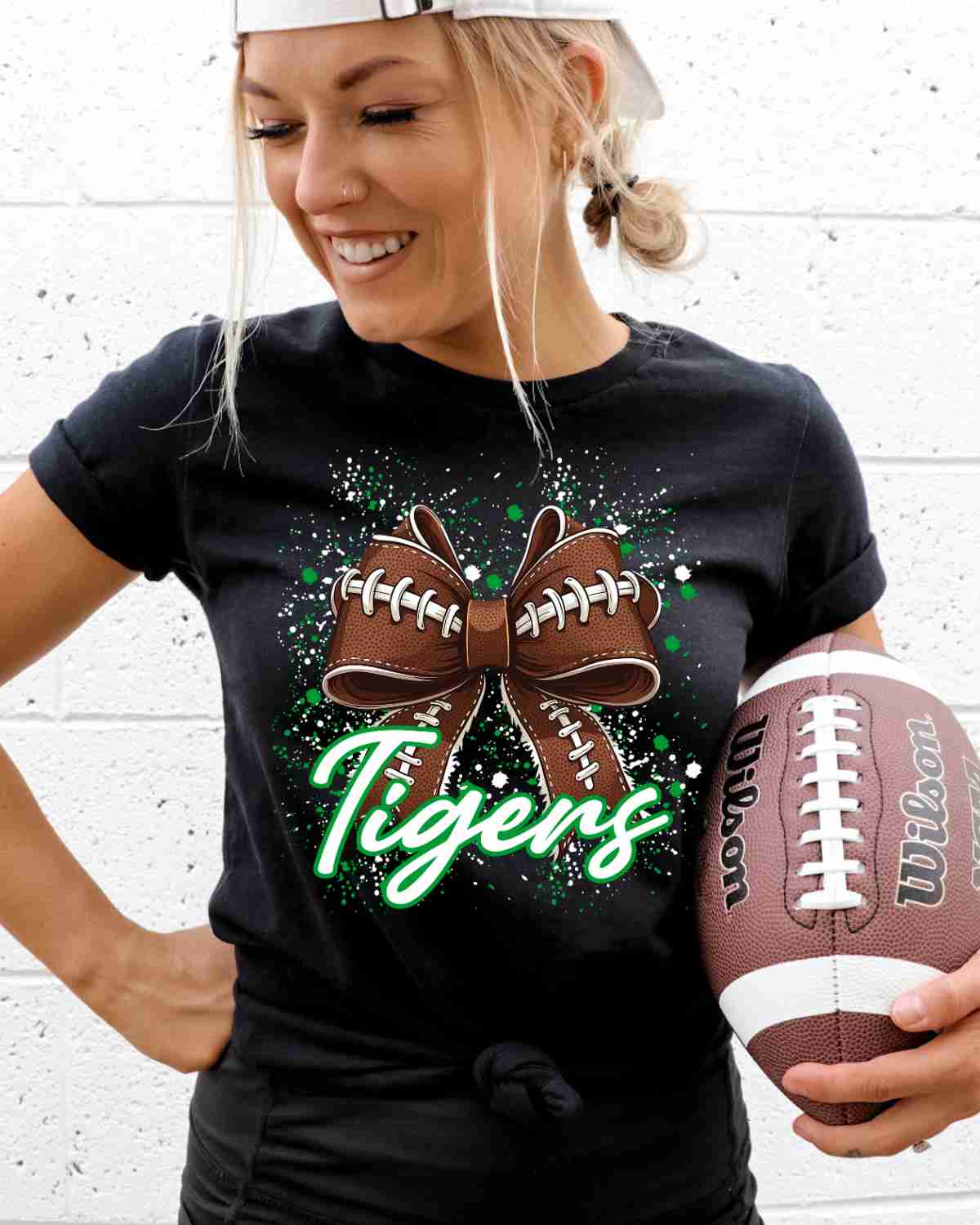 Tigers Football Bow Splatter DTF Transfer