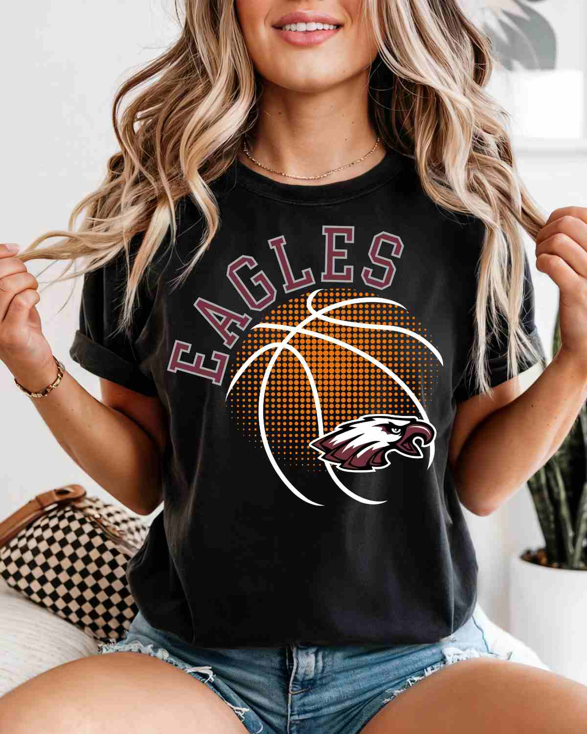 Eagles Basketball Halftone Ball DTF Transfer
