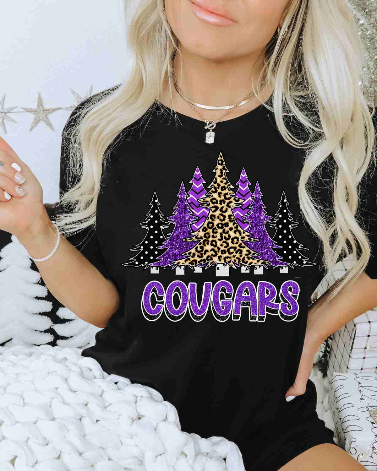 Cougars Christmas Trees DTF Transfer