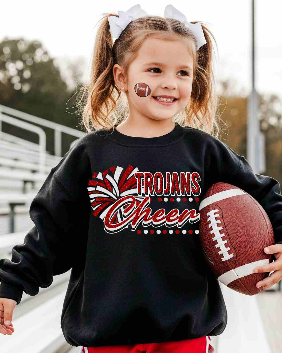 Trojans Cheer Pom with Dots DTF Transfer