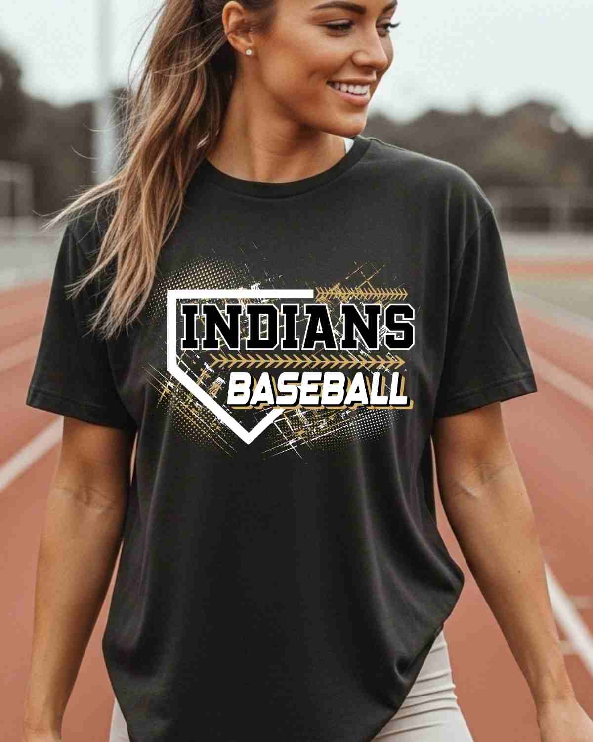 Indians Baseball Home Plate Grunge DTF Transfer