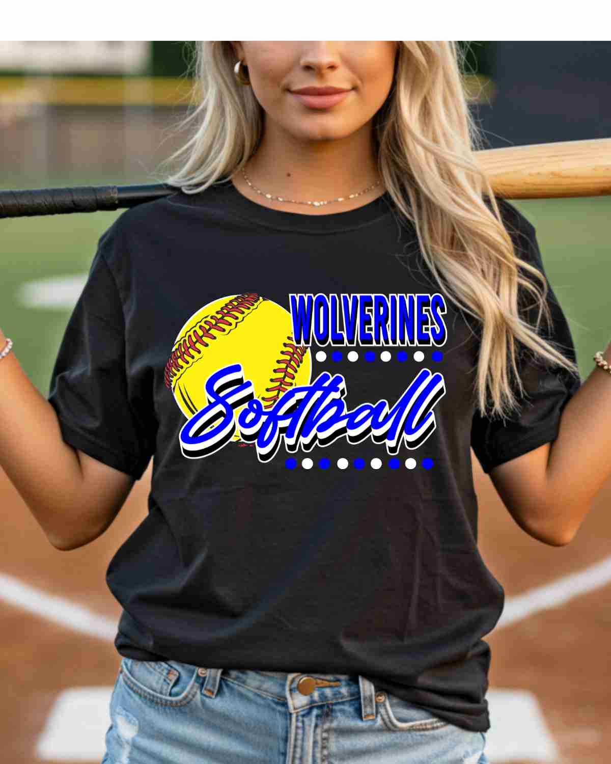 Wolverines Softball Dots DTF Transfer - Rustic Grace Heat Transfer Company