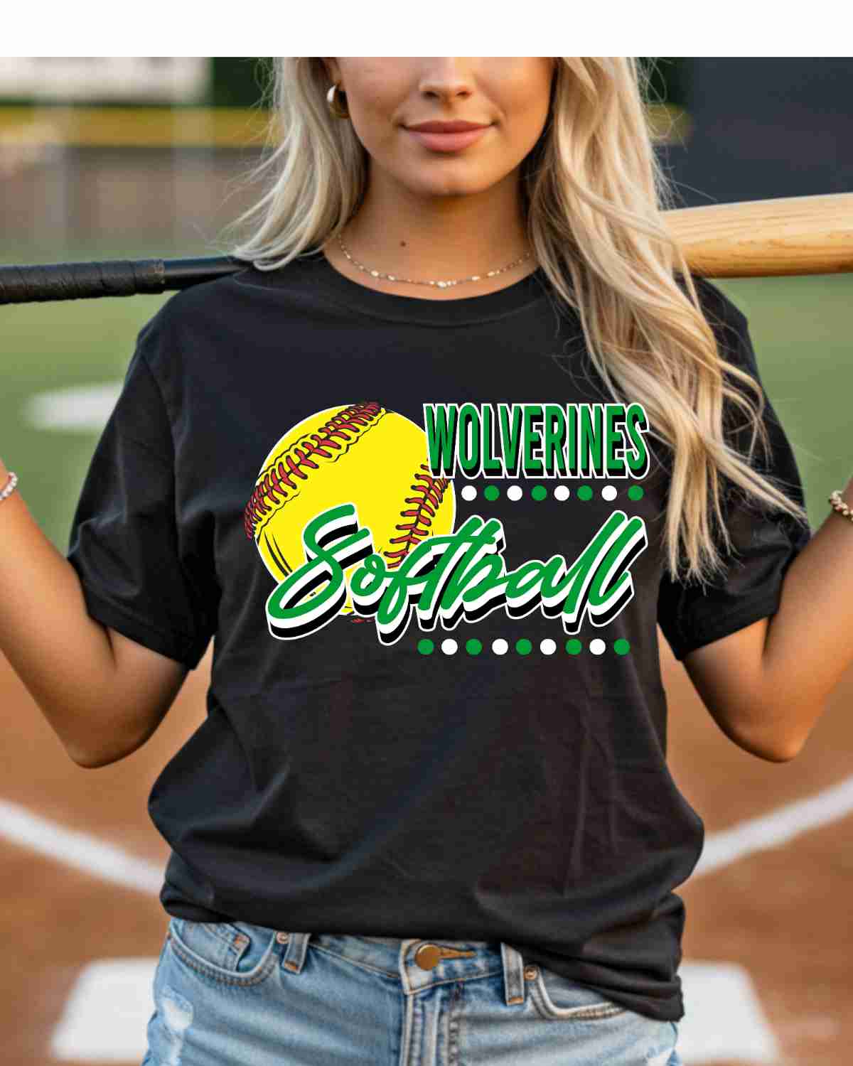 Wolverines Softball Dots DTF Transfer - Rustic Grace Heat Transfer Company