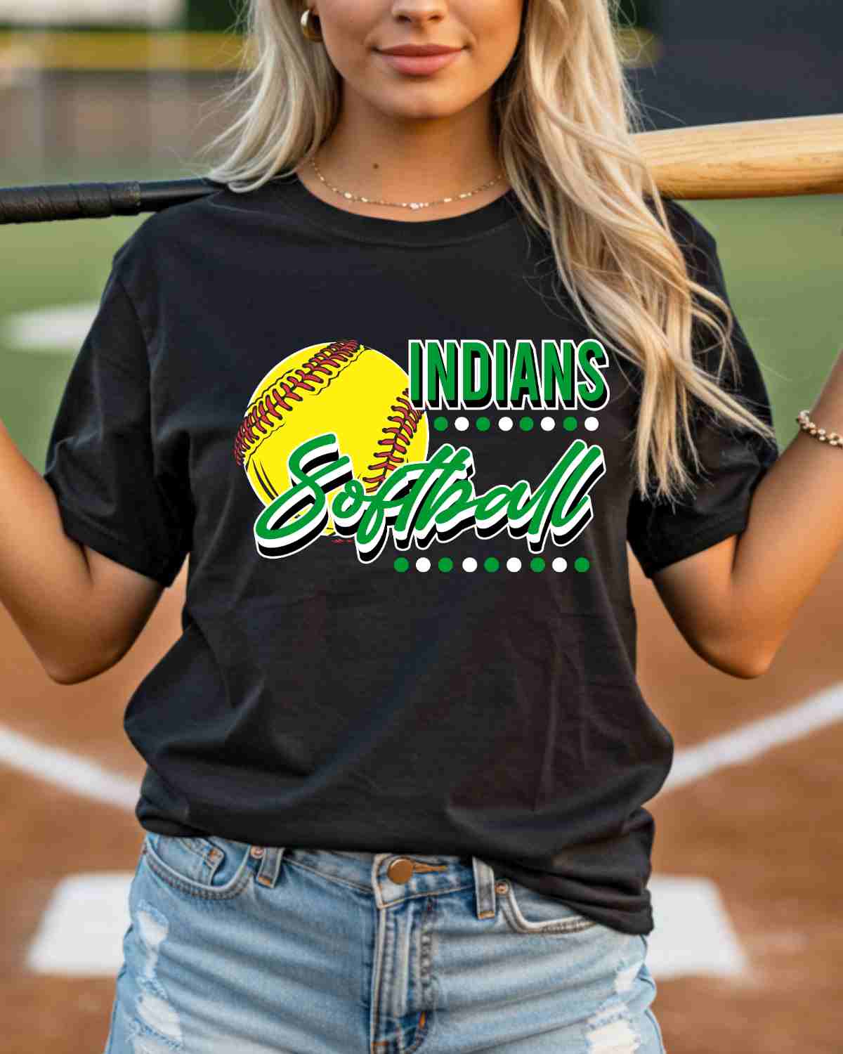 Indians Softball Dots DTF Transfer