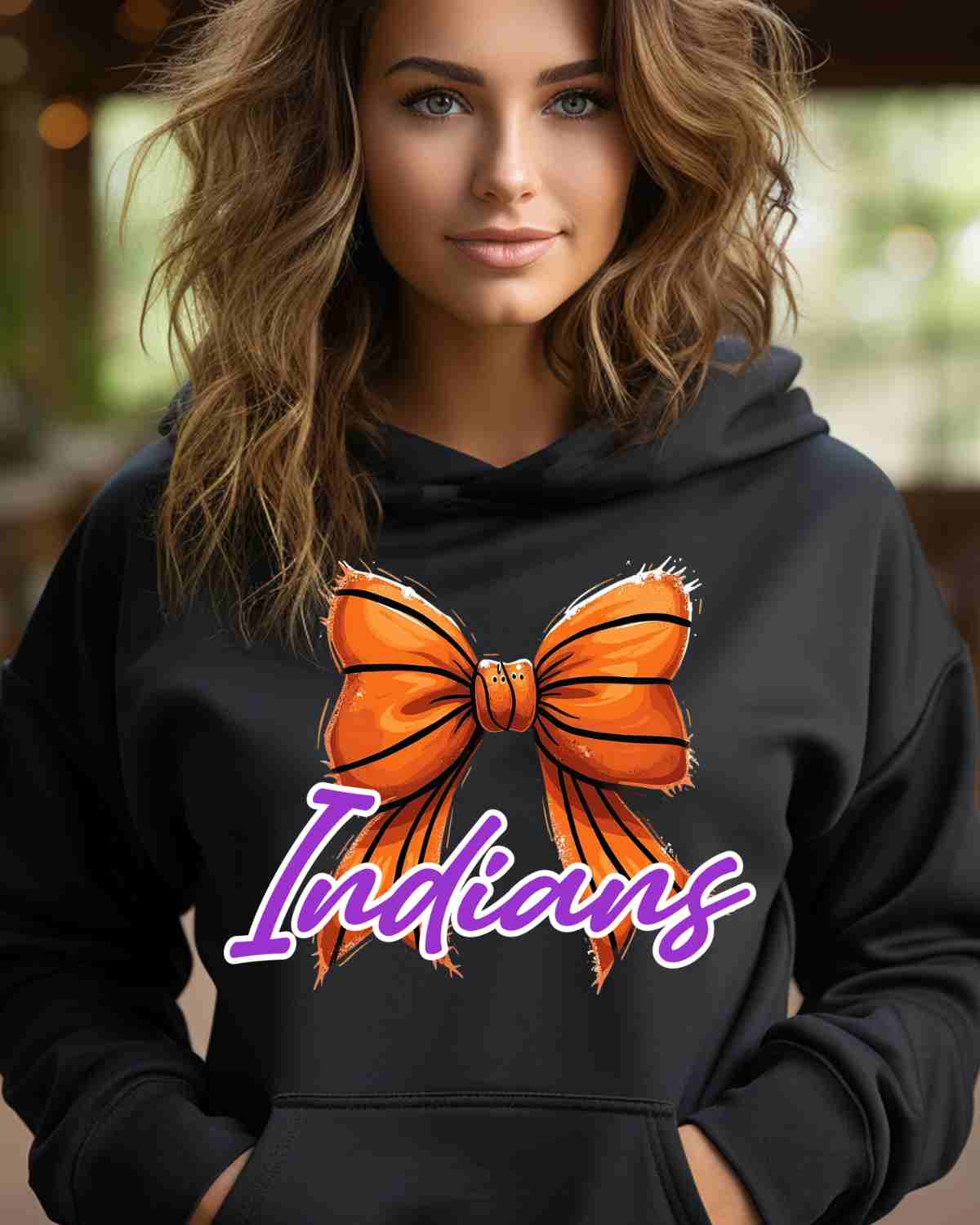 Indians Basketball Coquette Bow DTF Transfer