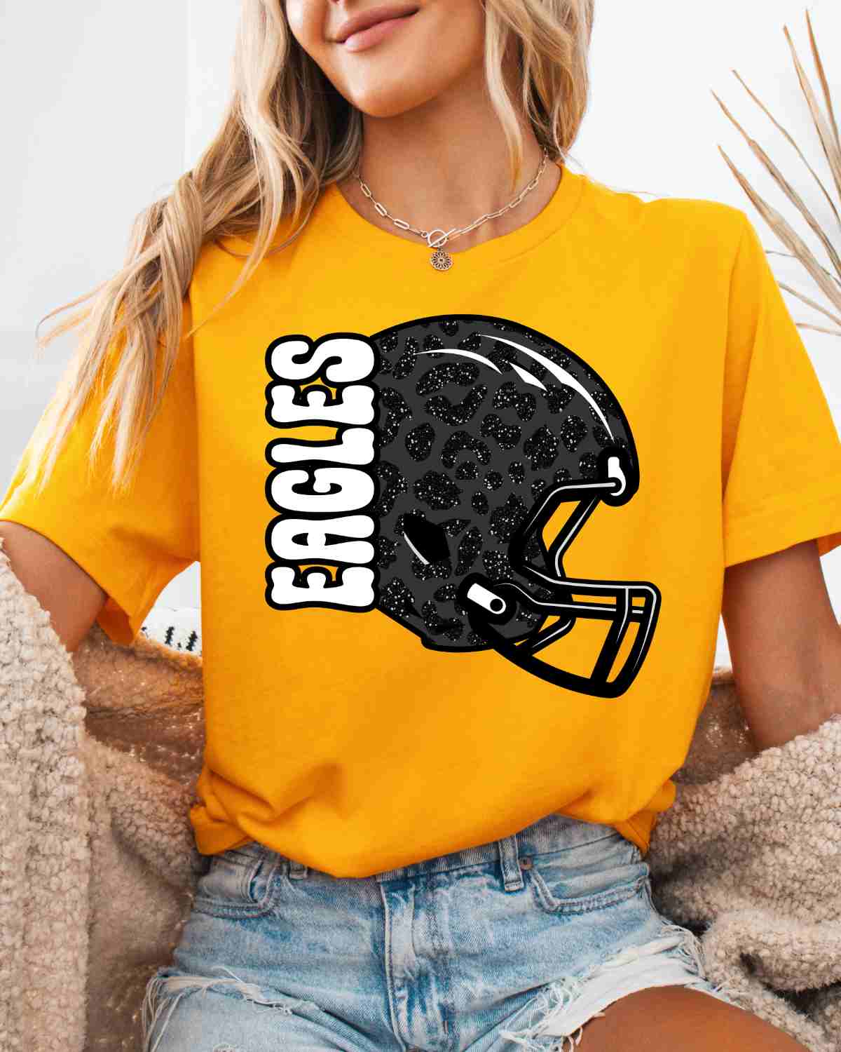 Eagles Leopard Football Helmet DTF Transfer