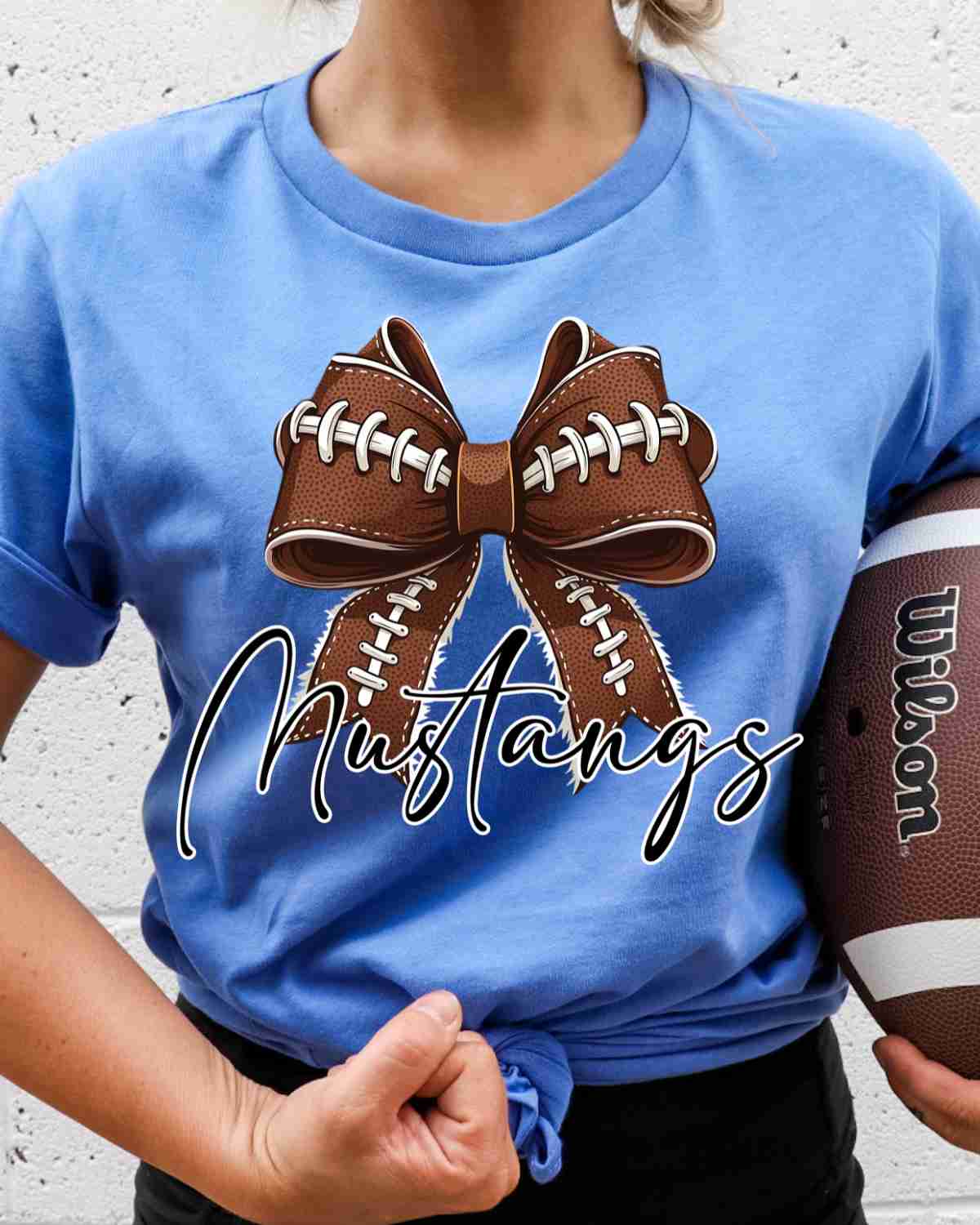 Mustangs Football Coquette Bow DTF Transfer