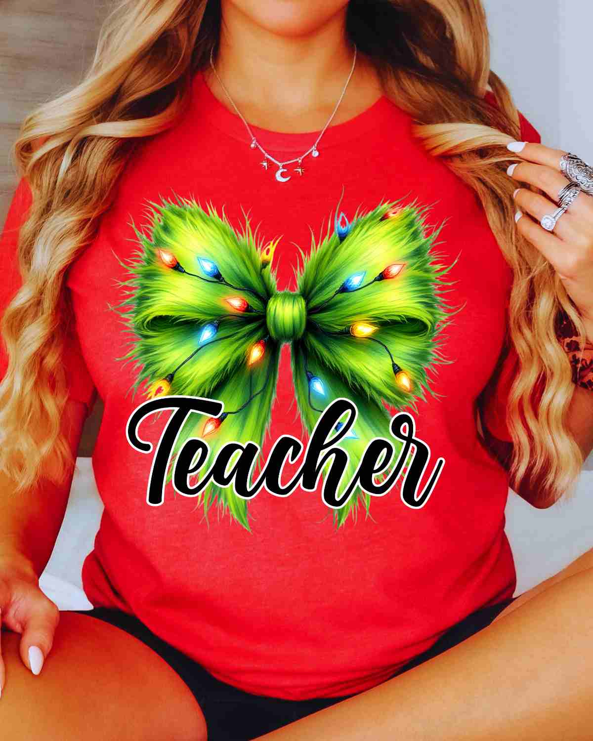 Custom Name Grinch Bow DTF Transfer
