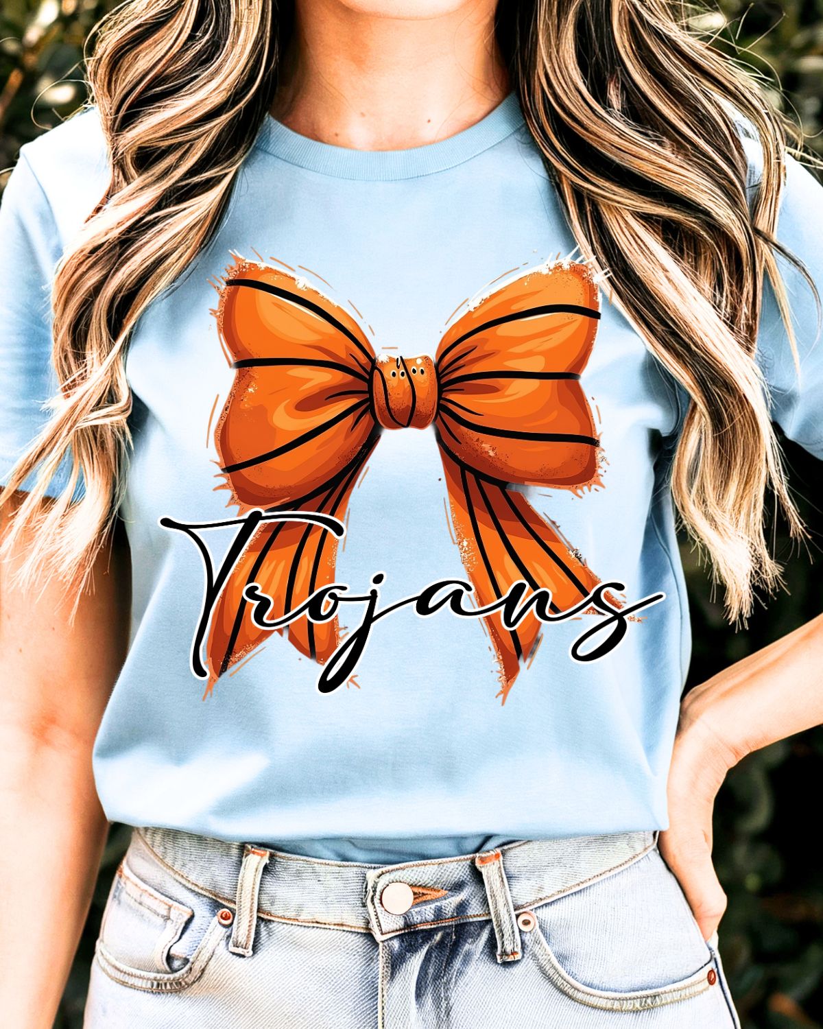 Trojans Basketball Coquette Bow DTF Transfer