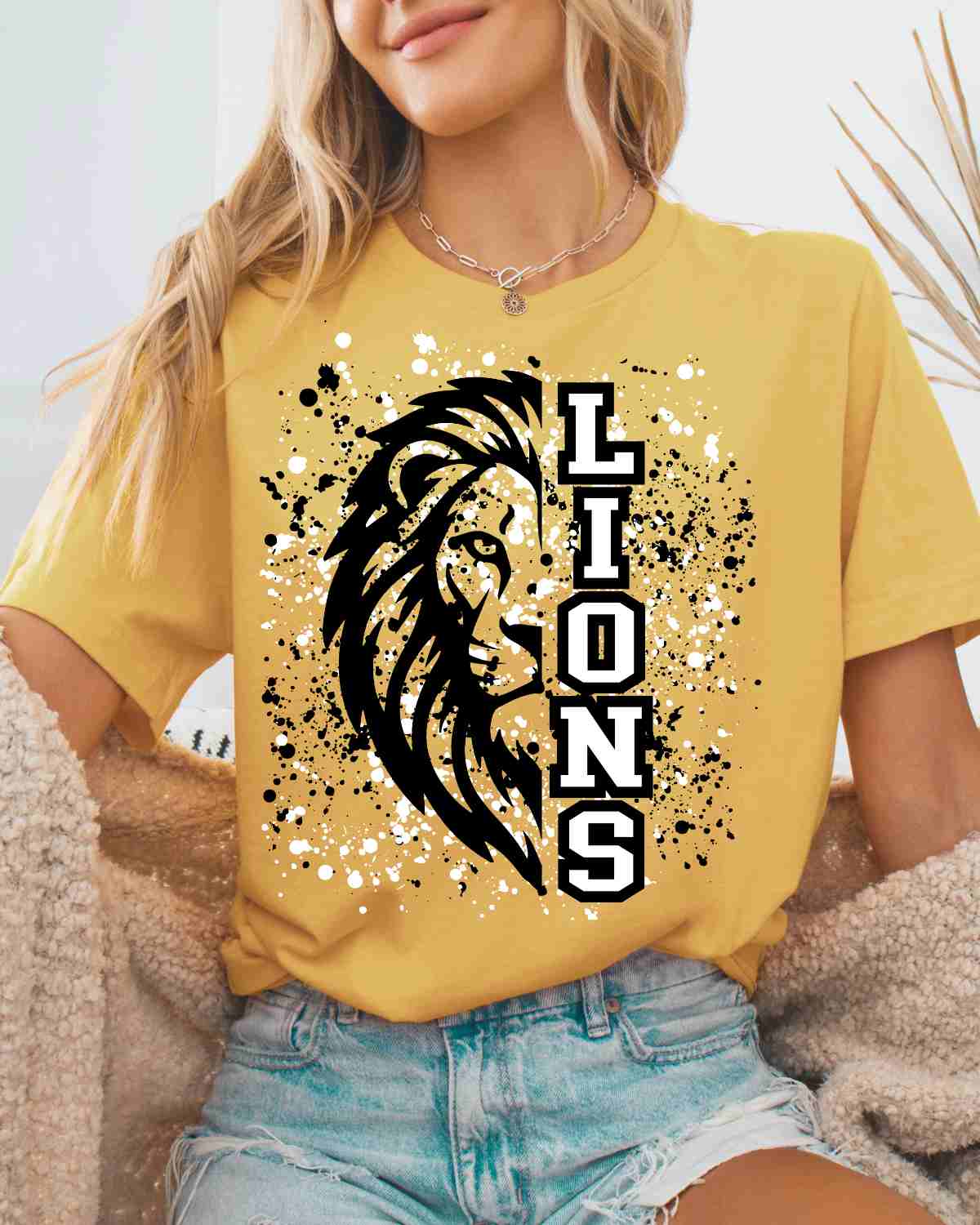 Lions Mascot Splatter DTF Transfer