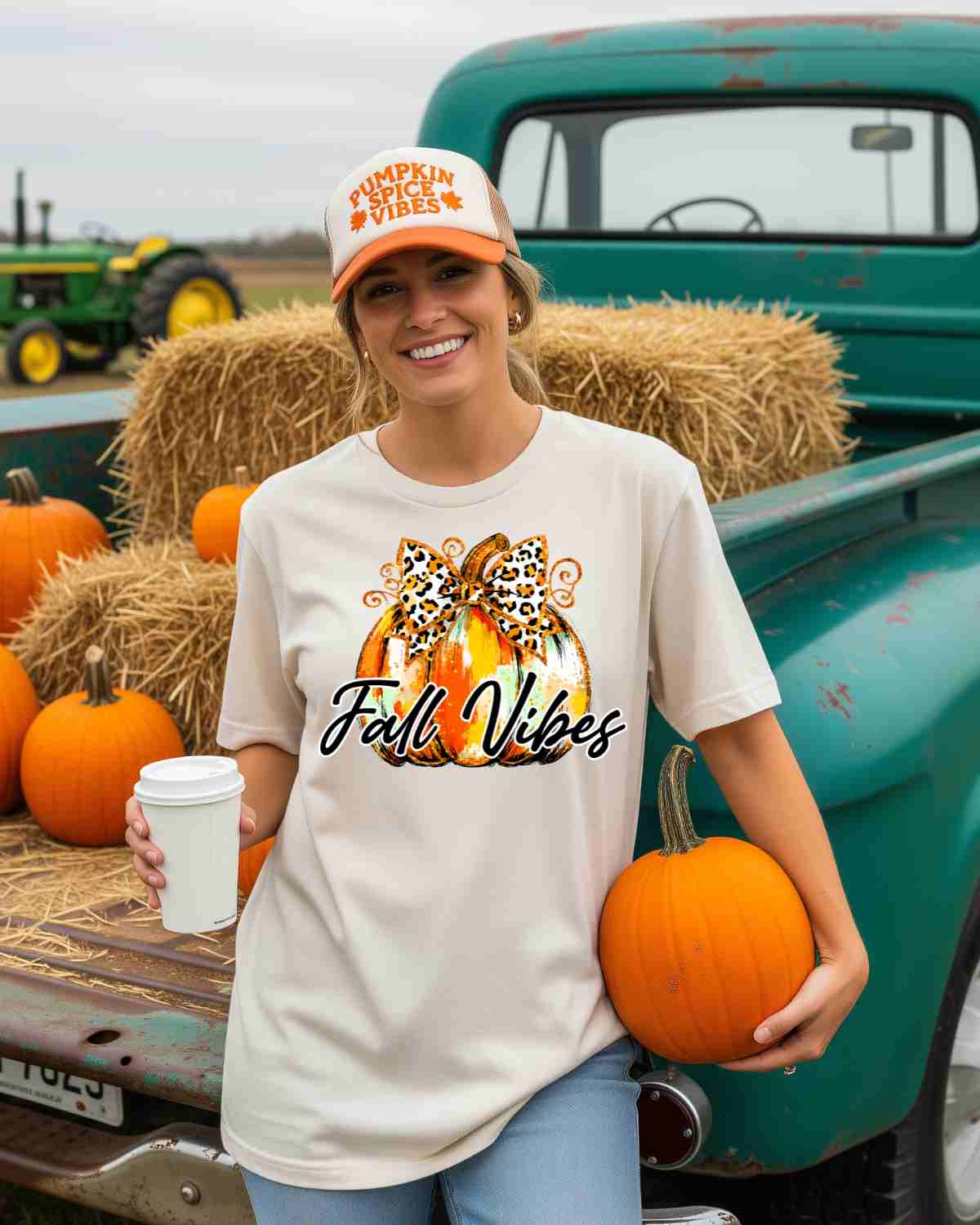 Fall Vibes Pumpkin Bow DTF Transfer