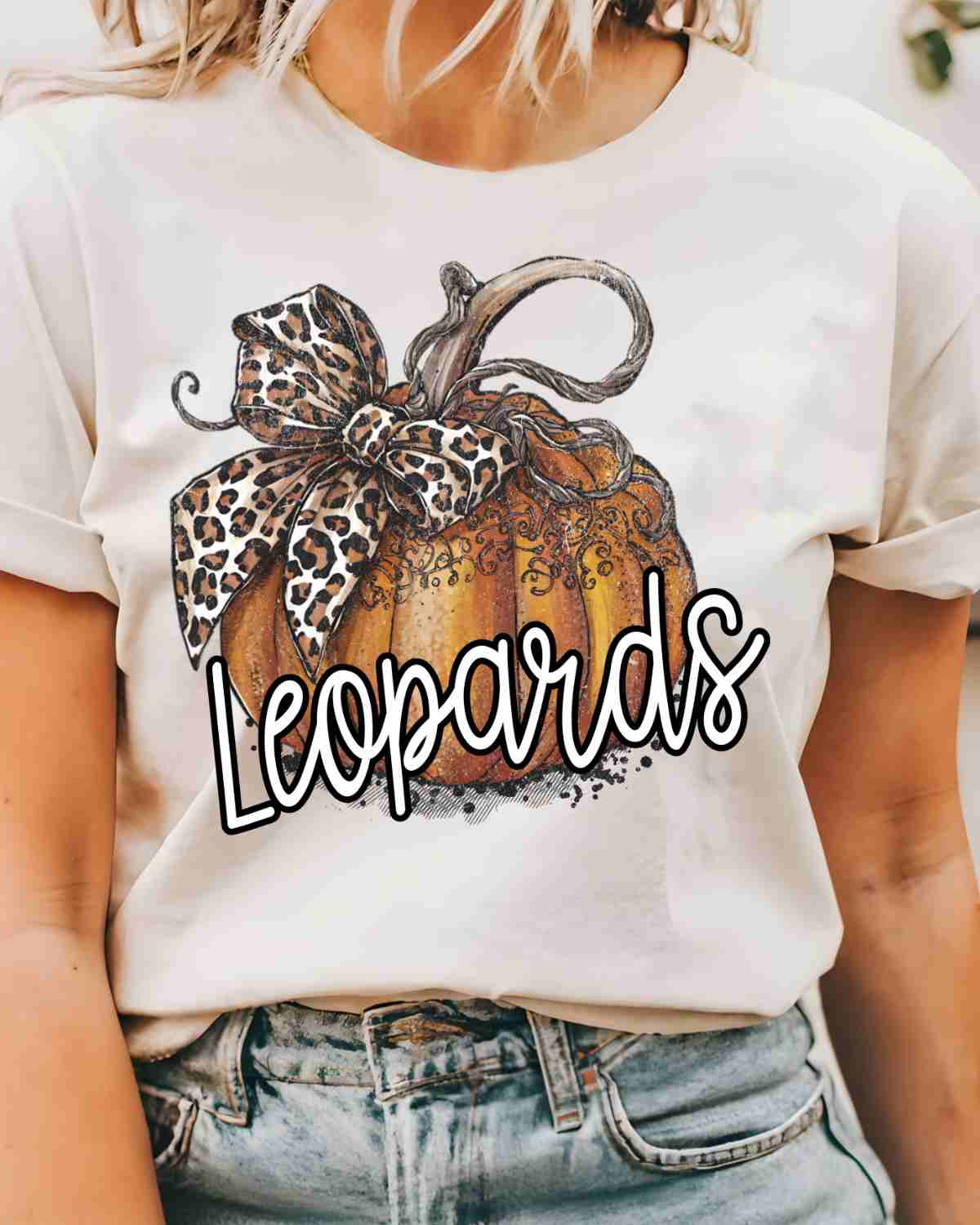 Leopards Pumpkin Bow DTF Transfer