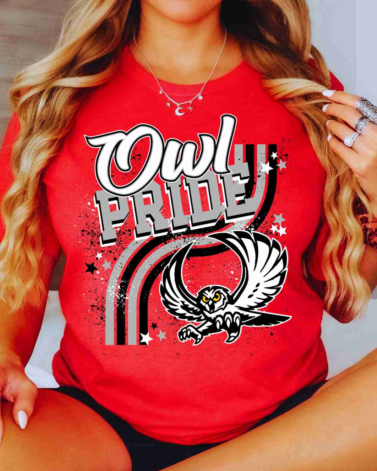 Owl Pride Wavy Stripes DTF Transfer - Rustic Grace Heat Transfer Company