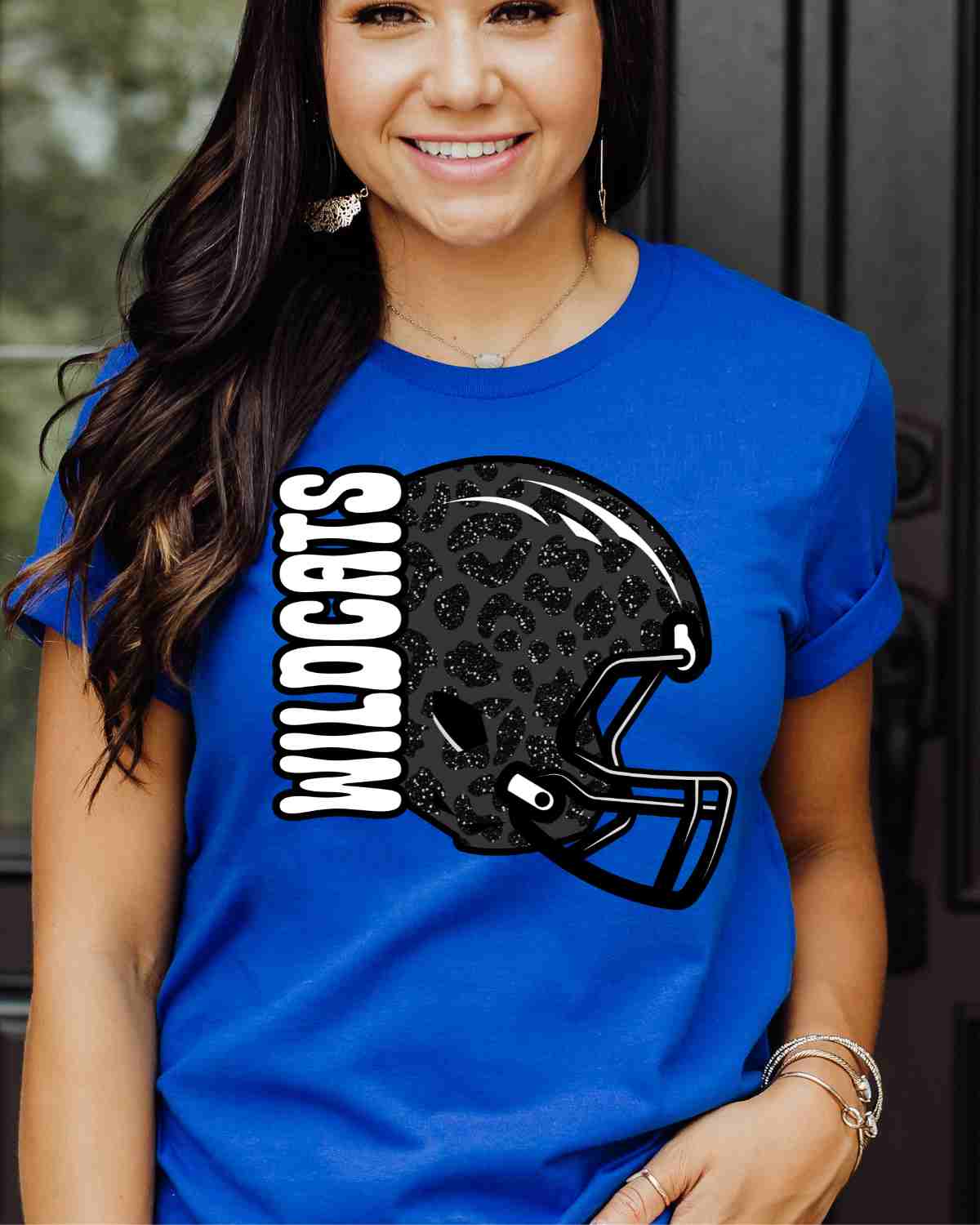 Wildcats Leopard Football Helmet DTF Transfer