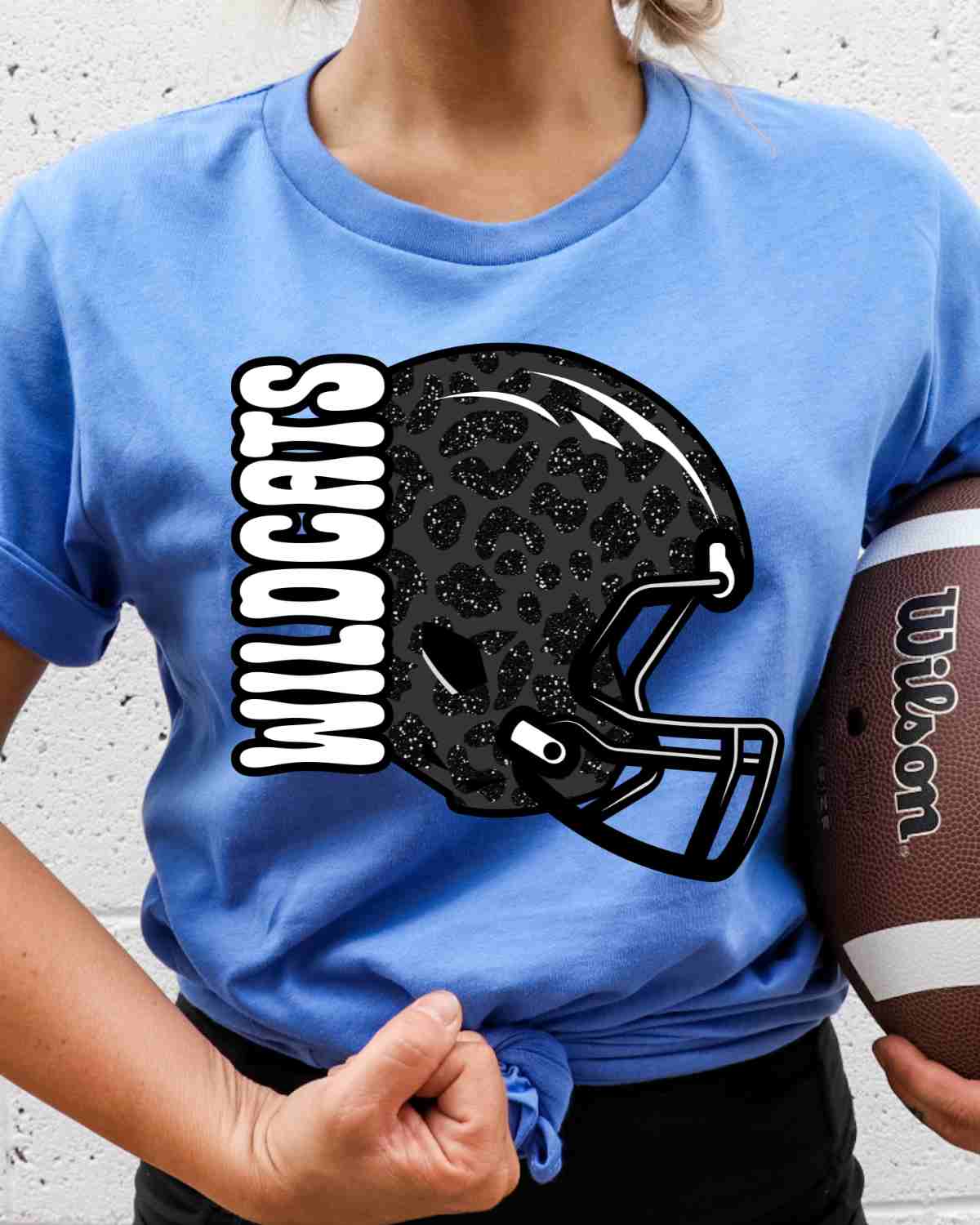 Wildcats Leopard Football Helmet DTF Transfer