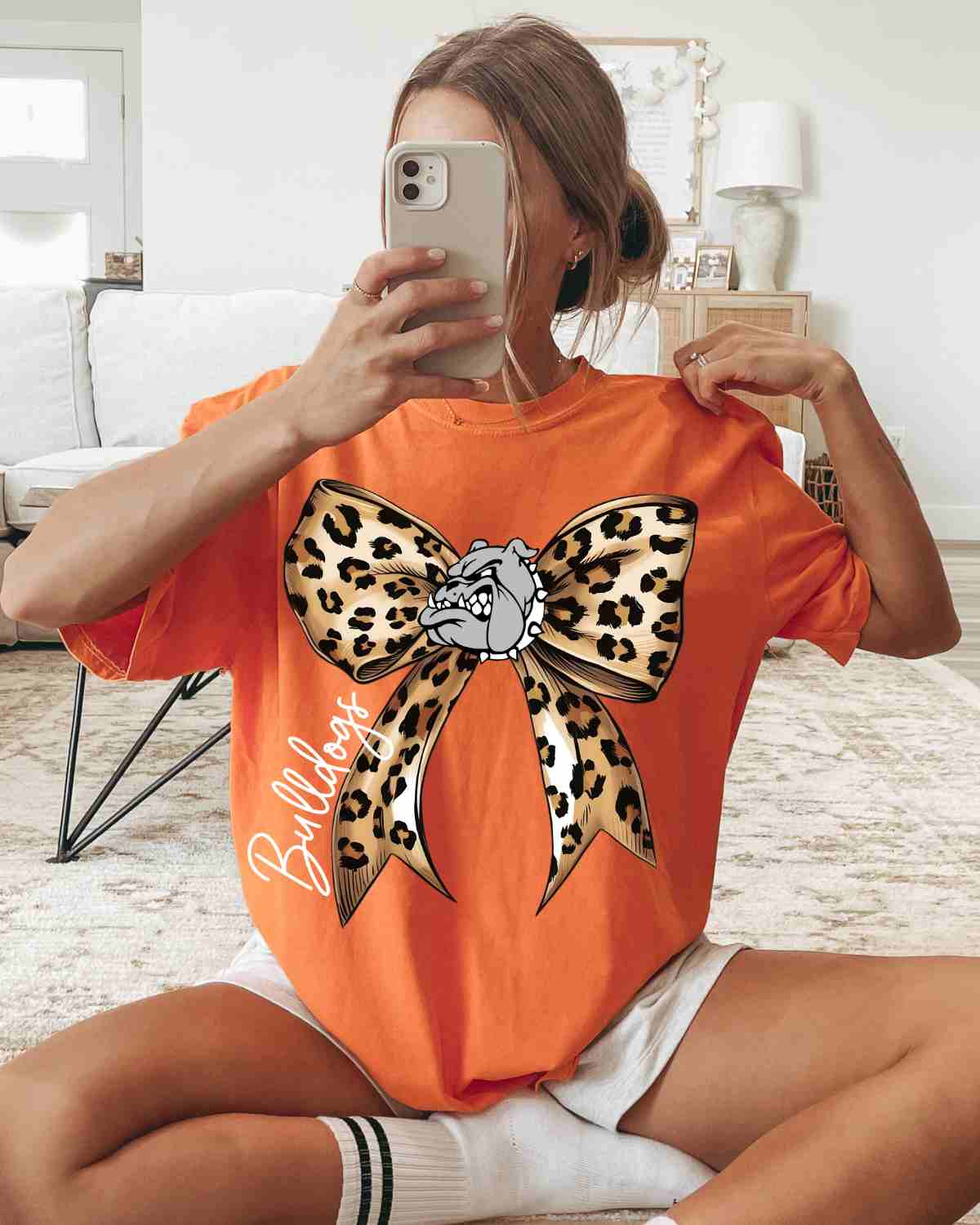 Bulldogs Leopard Bow DTF Transfer