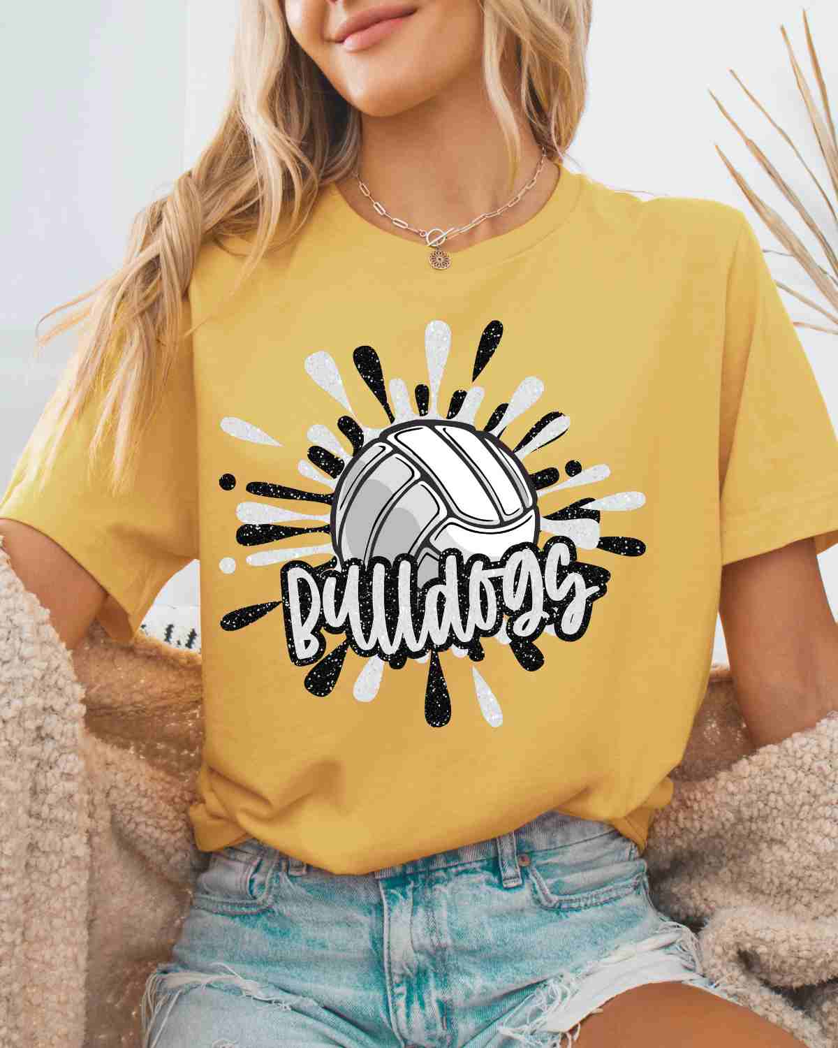 Bulldogs Volleyball Splatter DTF Transfer - Rustic Grace Heat Transfer Company