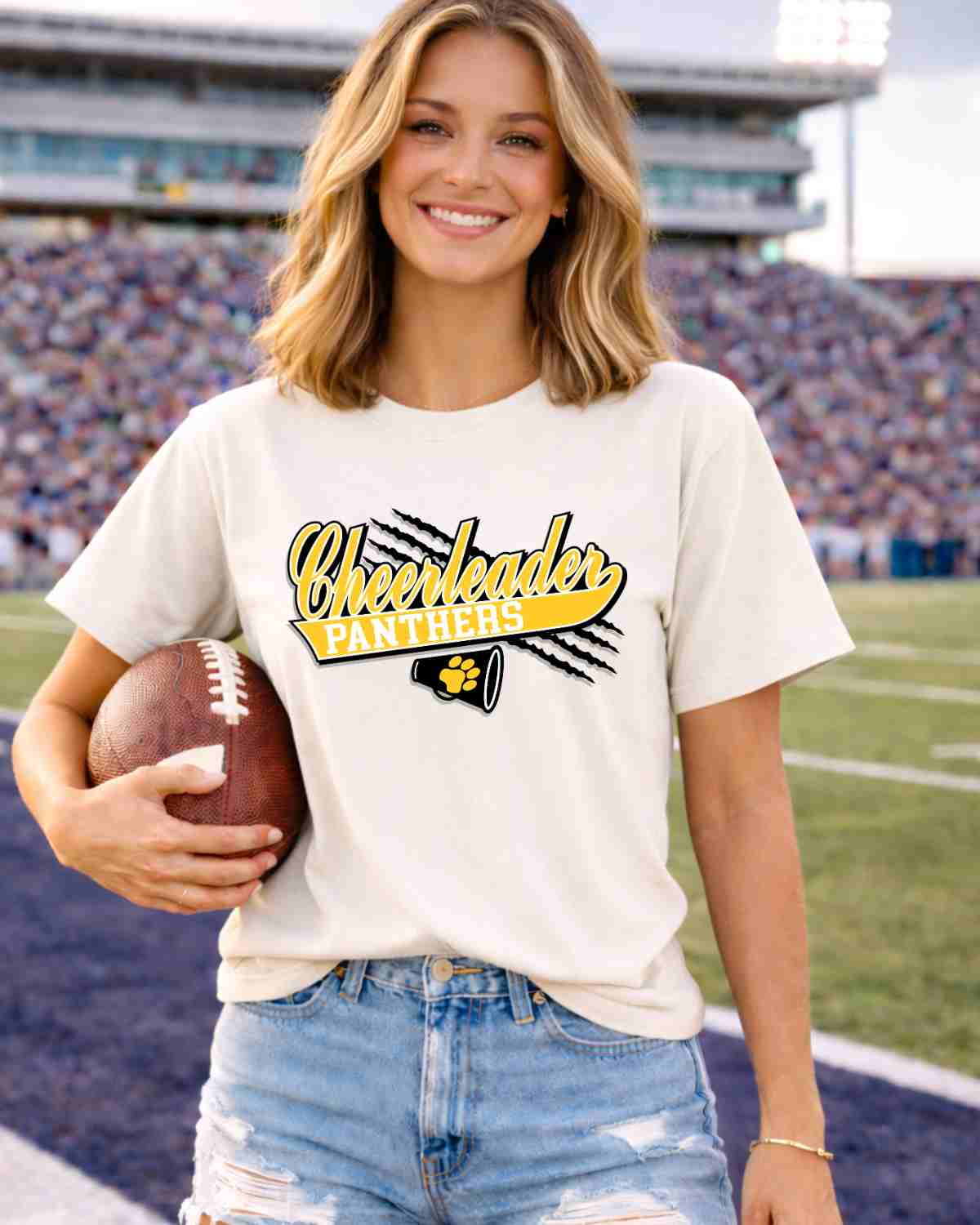 Panthers Cheerleader Claw Mark DTF Transfer - Rustic Grace Heat Transfer Company